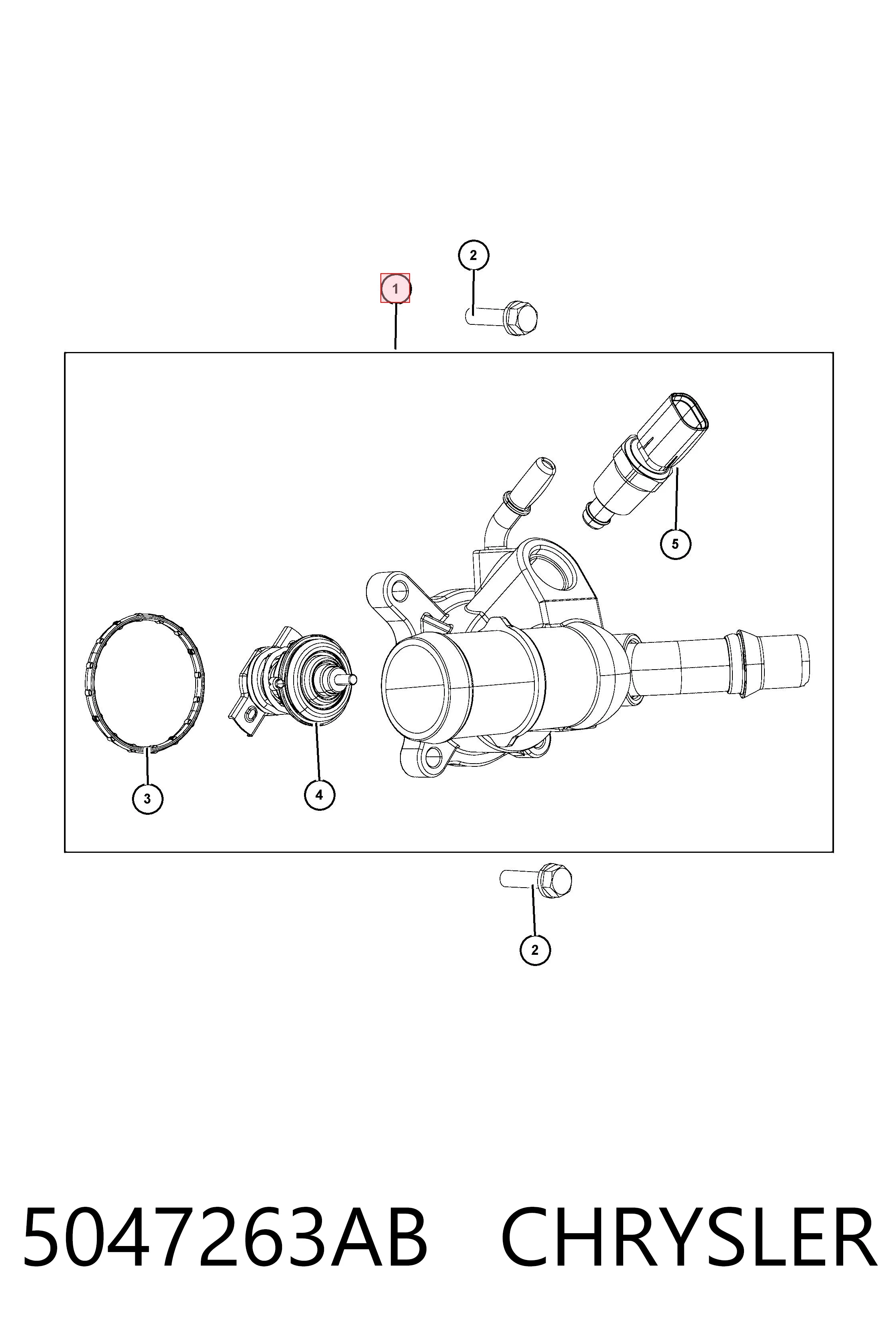 5047263AB Chrysler Caixa do termostato