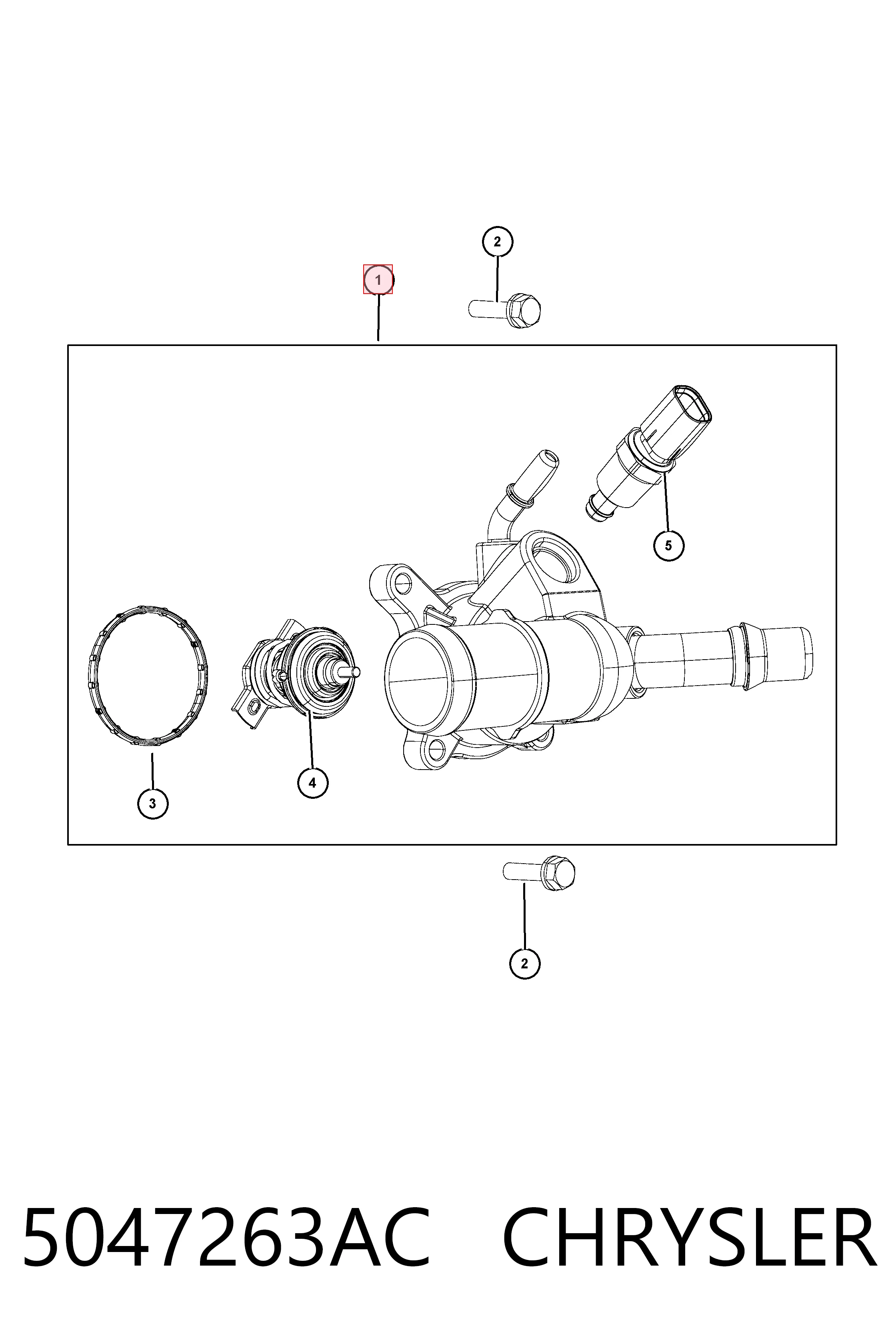 5047263AC Chrysler Caixa do termostato