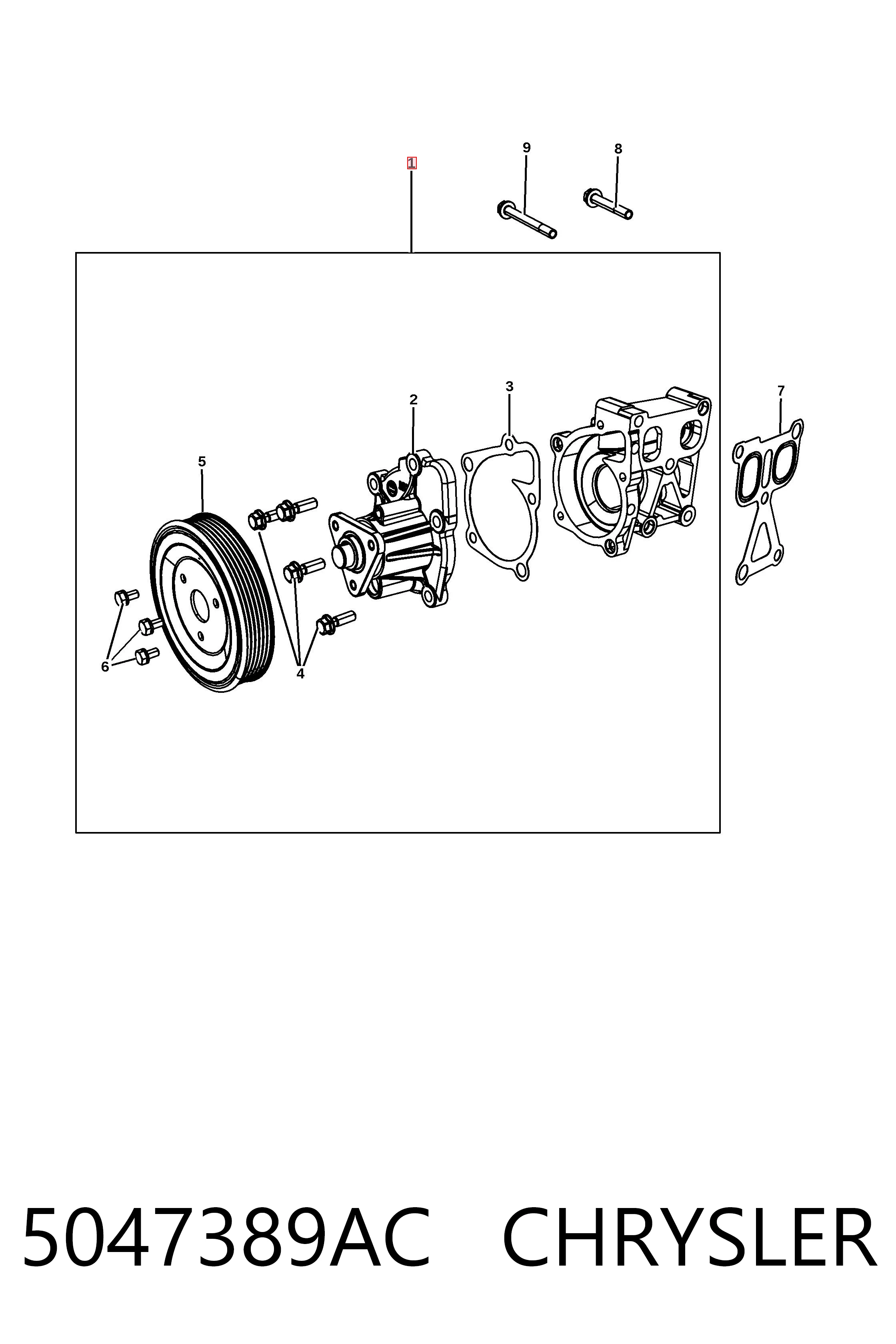 K05047389AC Fiat/Alfa/Lancia Bomba de água (bomba) de esfriamento