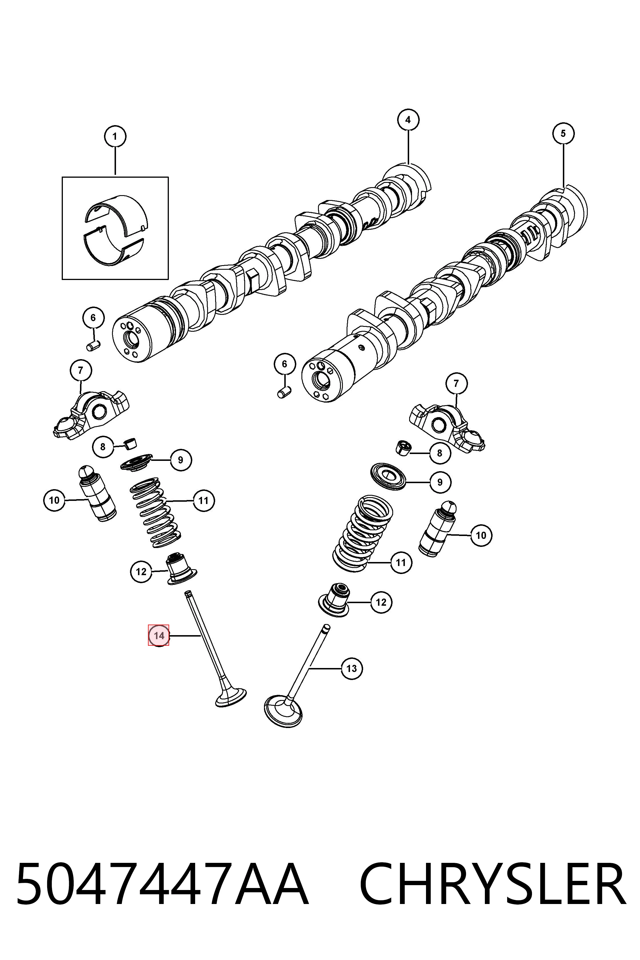 5047447AA Chrysler Válvula de escape