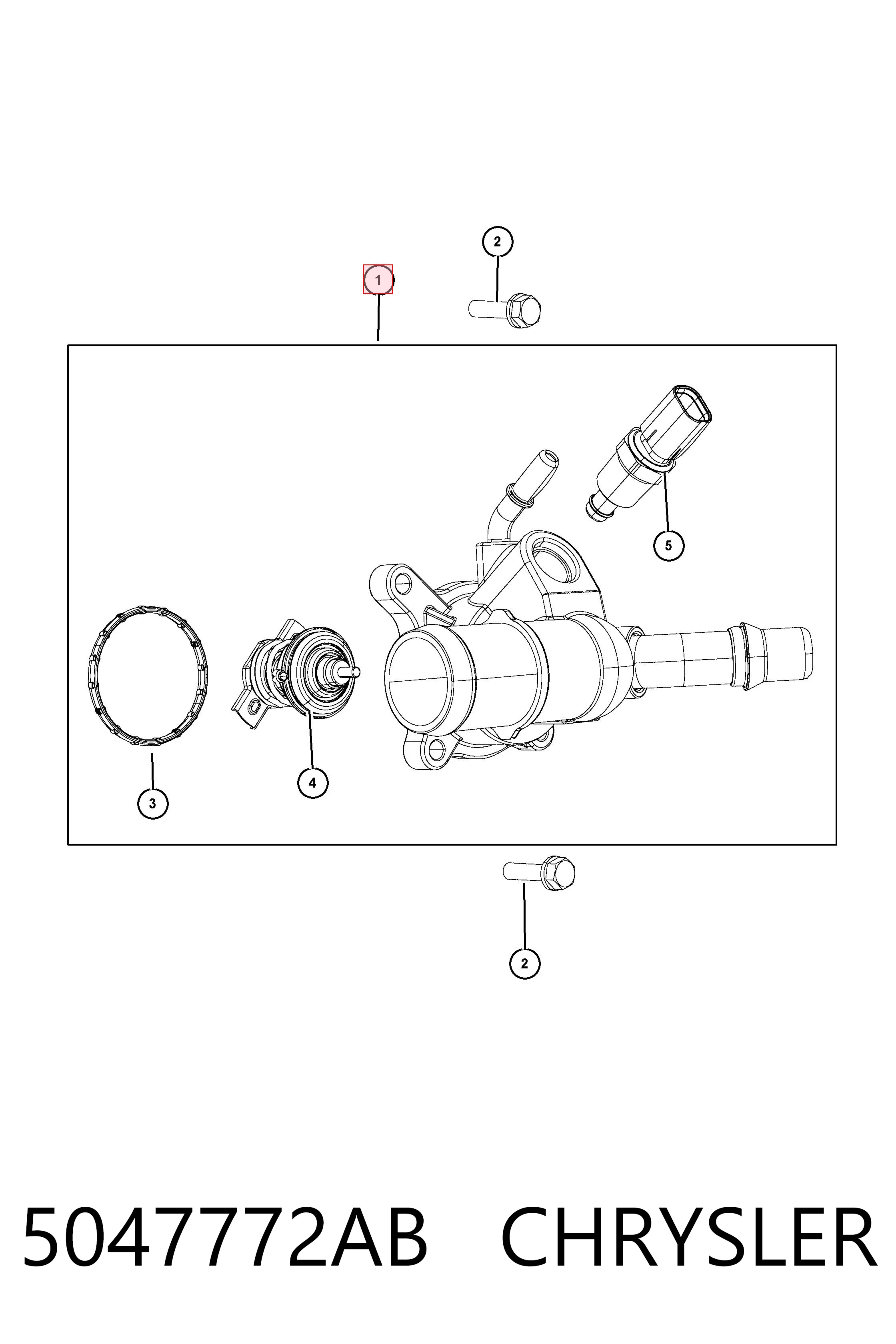5047772AB Chrysler Caixa do termostato