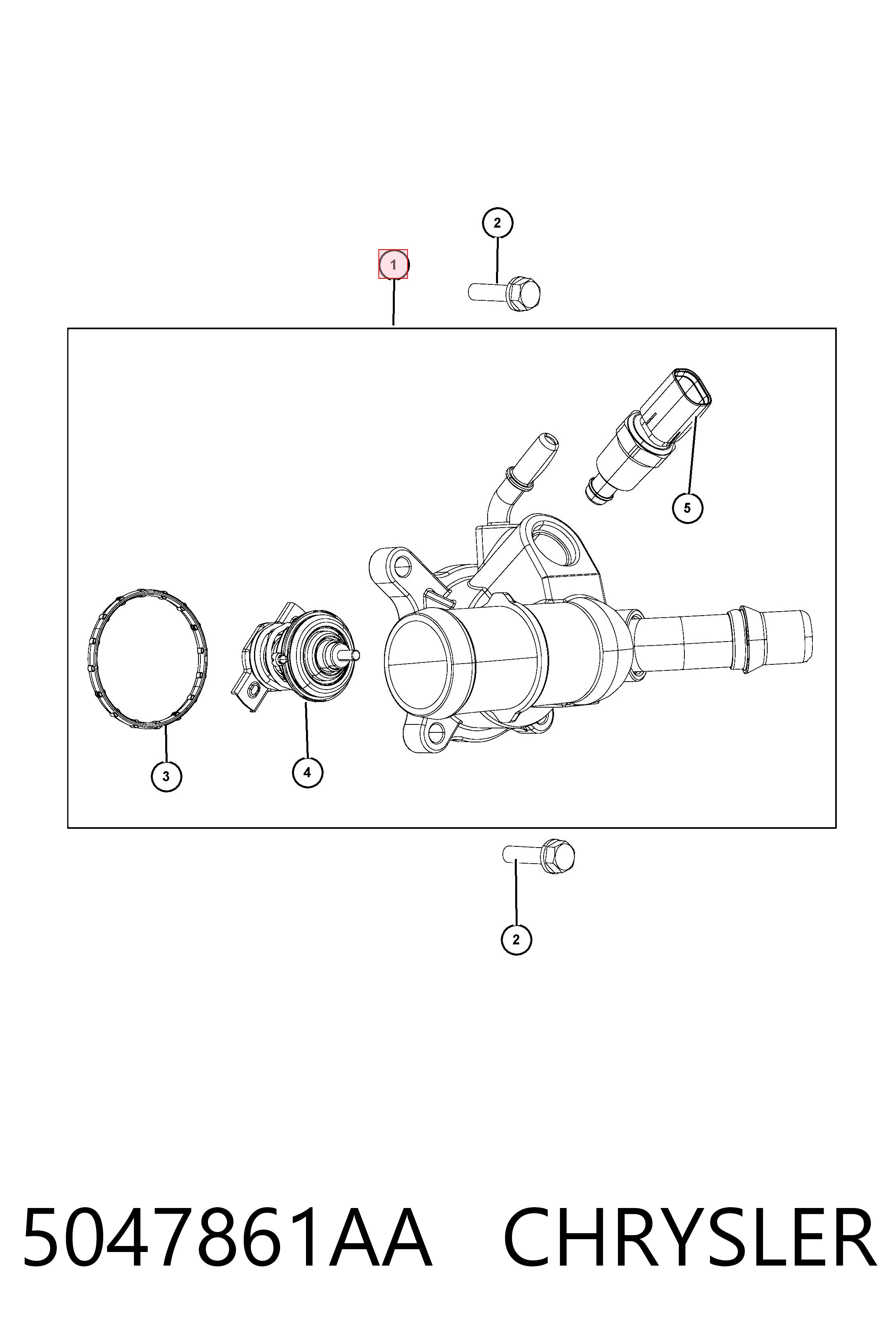 5047861AA Chrysler Caixa do termostato