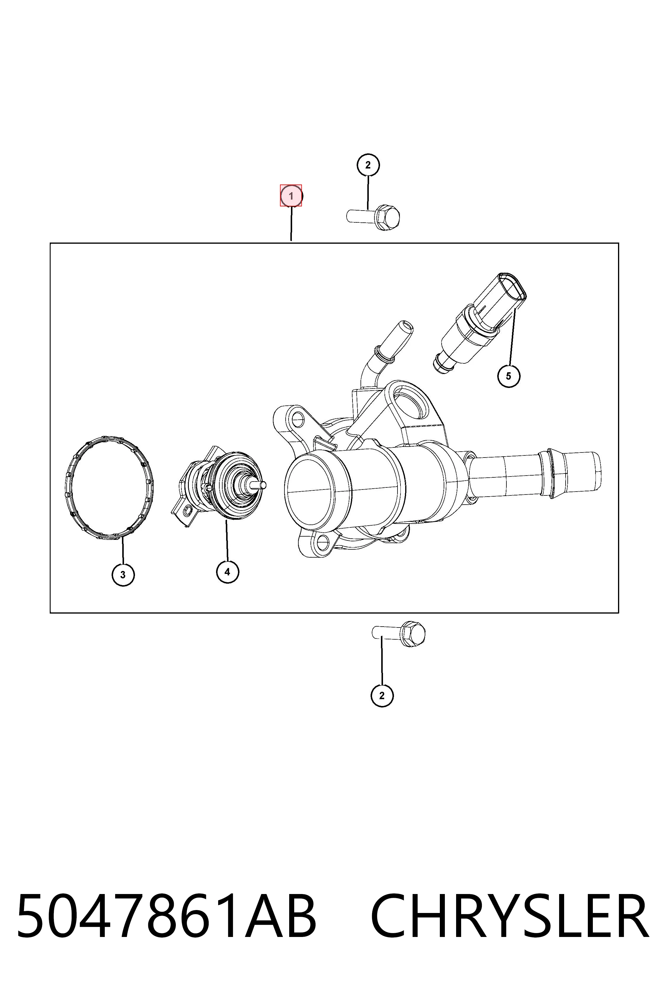 5047861AB Chrysler Caixa do termostato