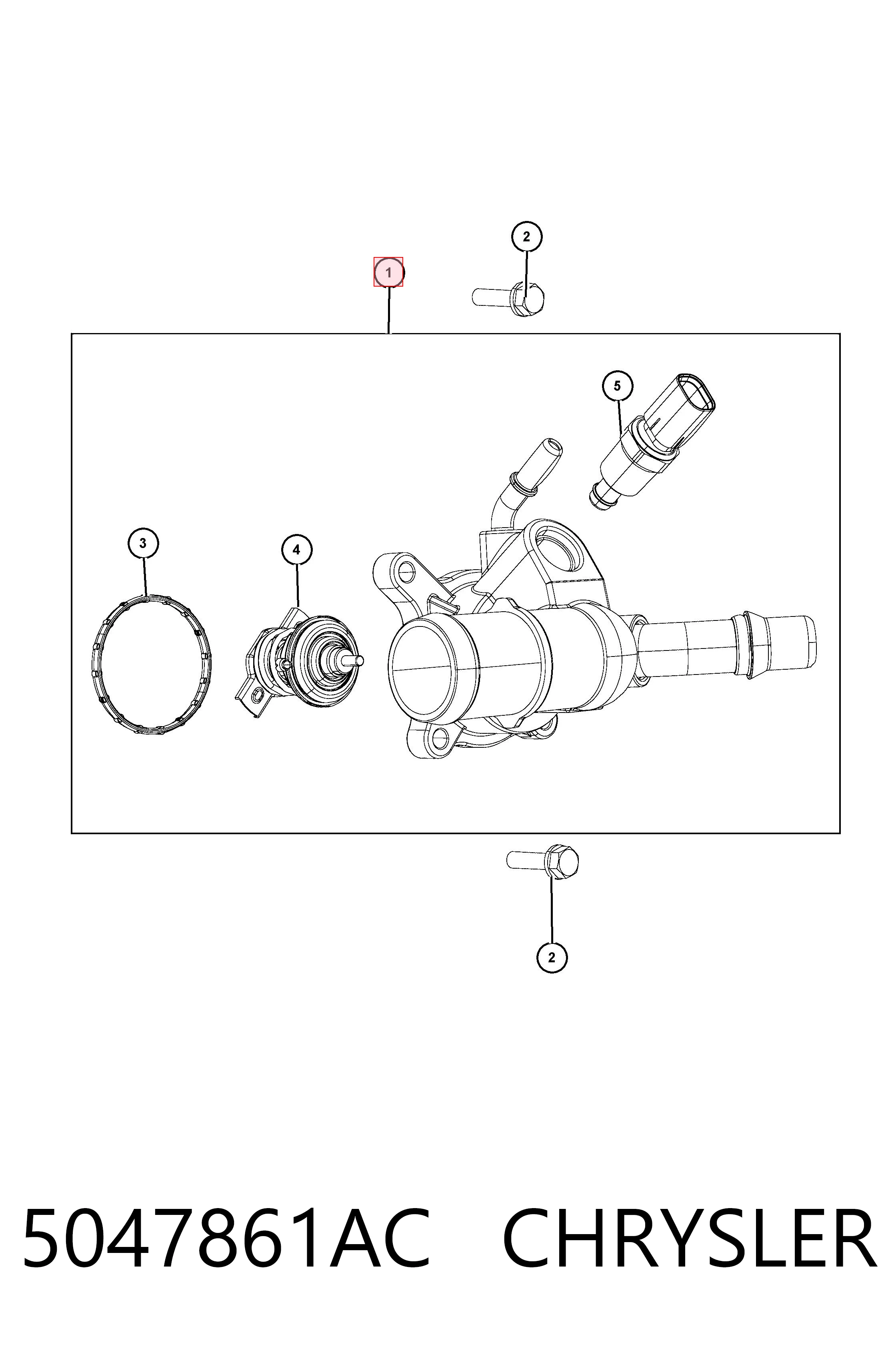 5047861AC Chrysler Caixa do termostato