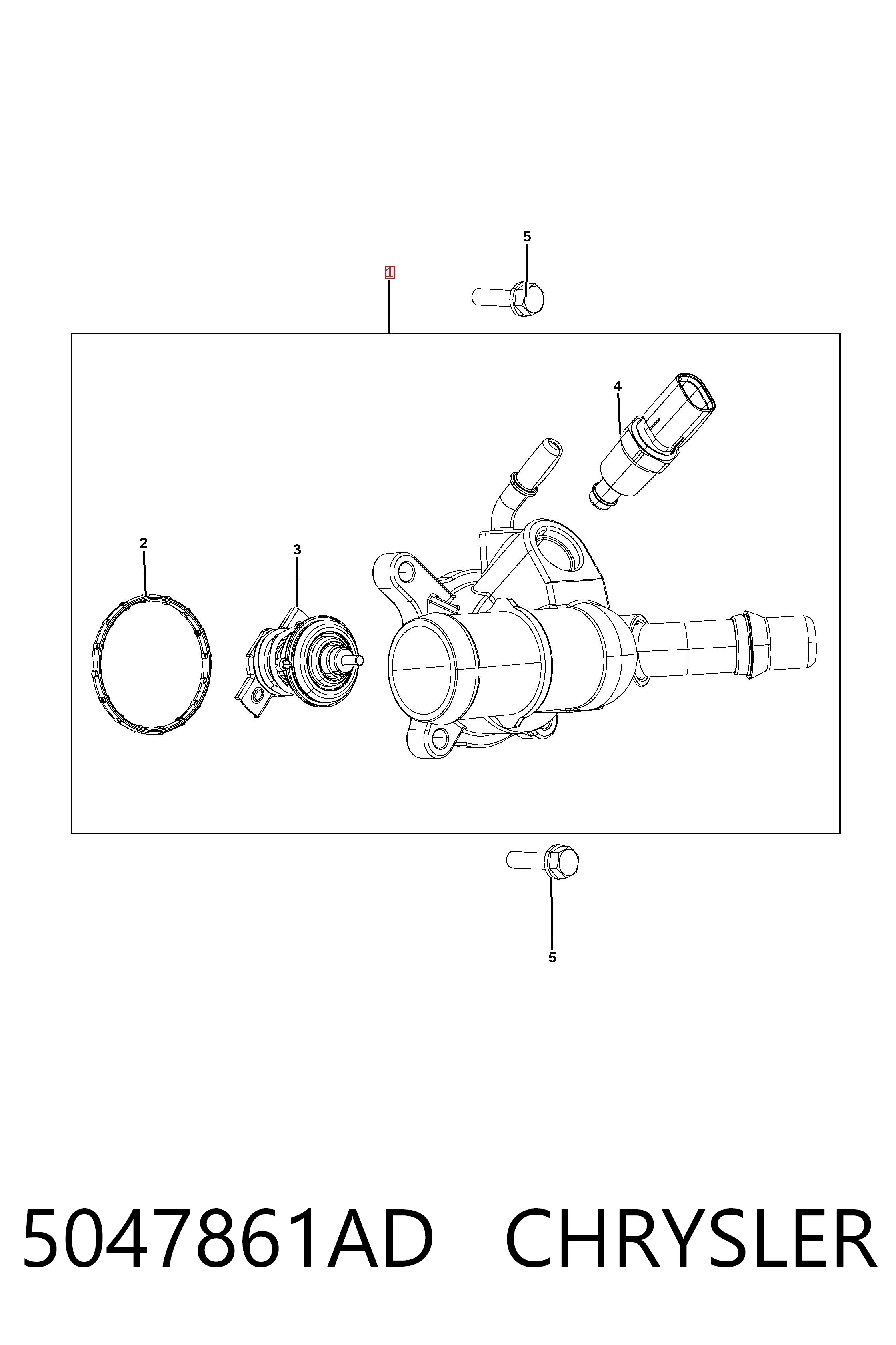 5047861AD Chrysler Caixa do termostato