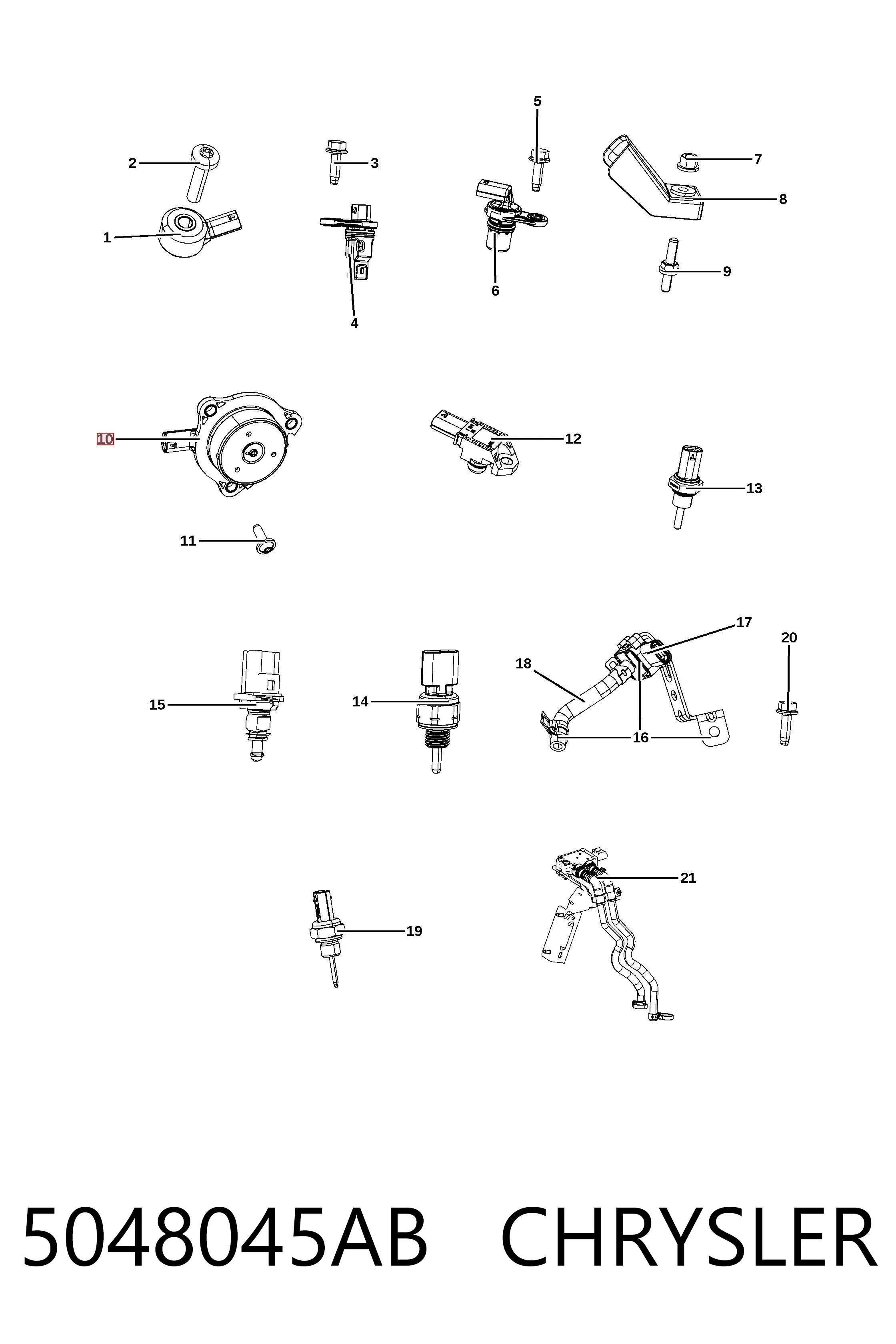 5048045AB Chrysler Válvula eletromagnética de posição (de fases) da árvore distribuidora
