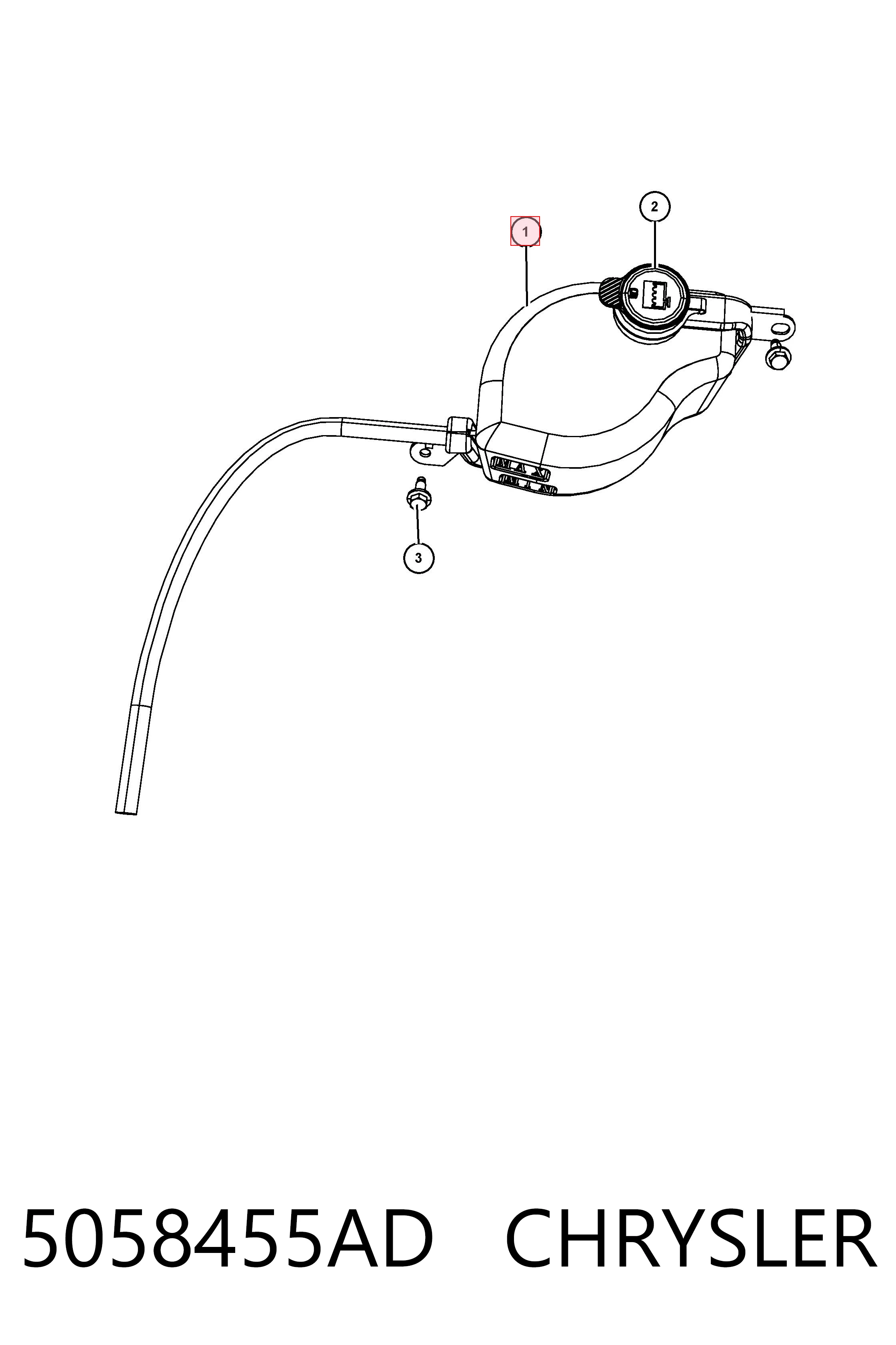 5058455AD Chrysler Tanque de expansão do sistema de esfriamento