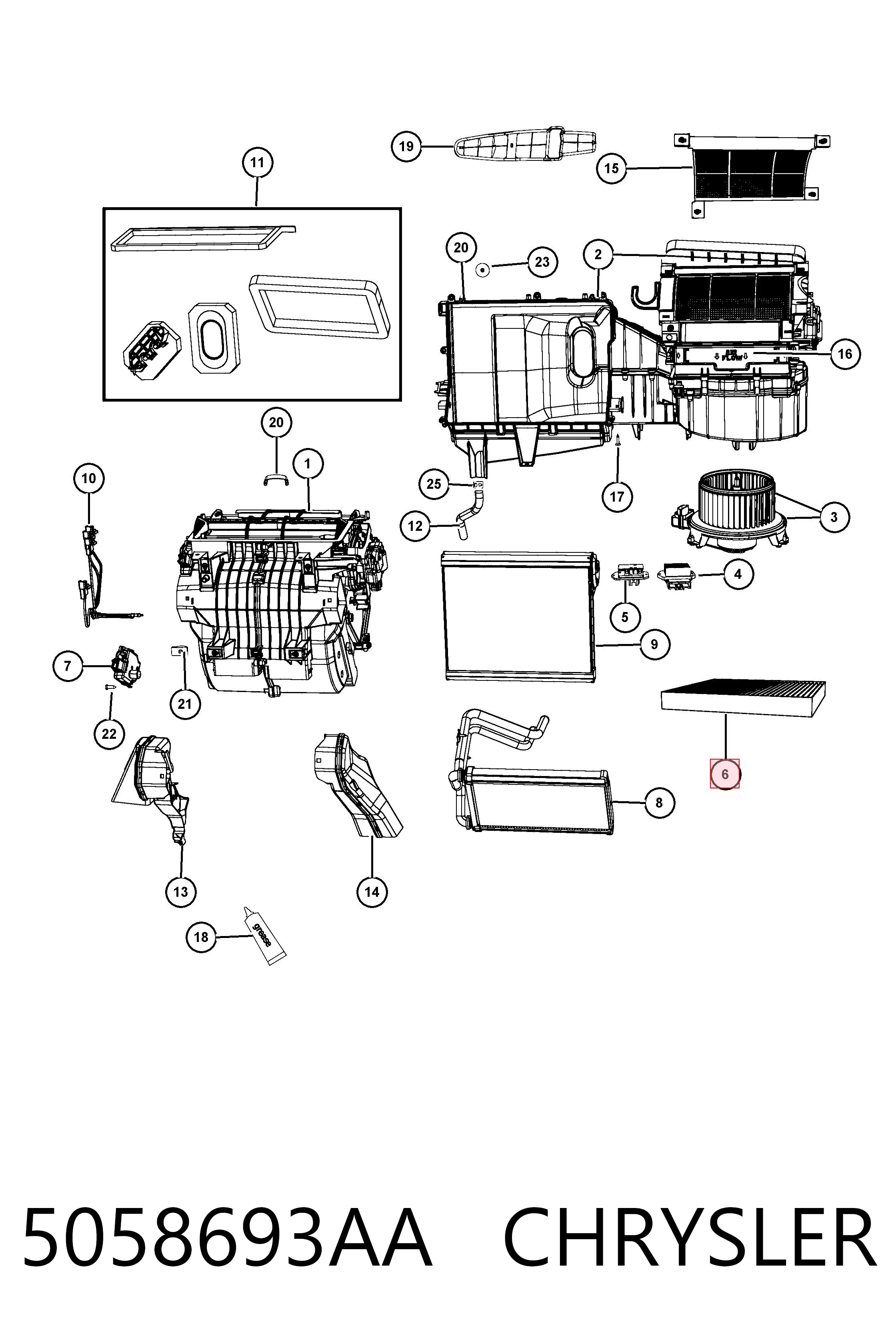 5058693AA Chrysler Filtro de salão