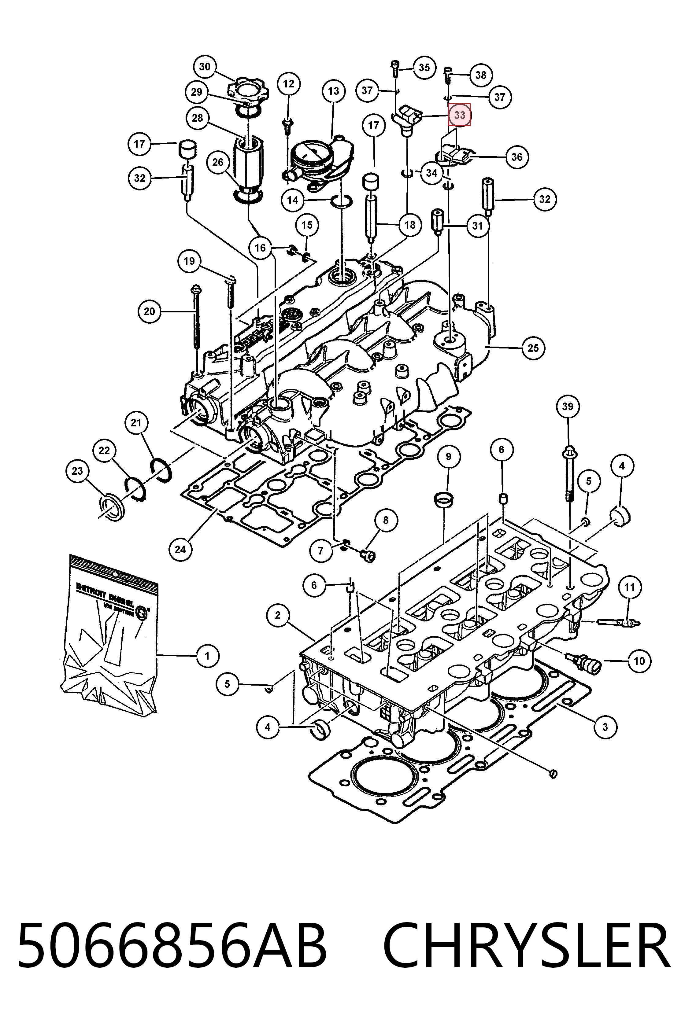 5066856AB Chrysler Sensor de posição da árvore distribuidora
