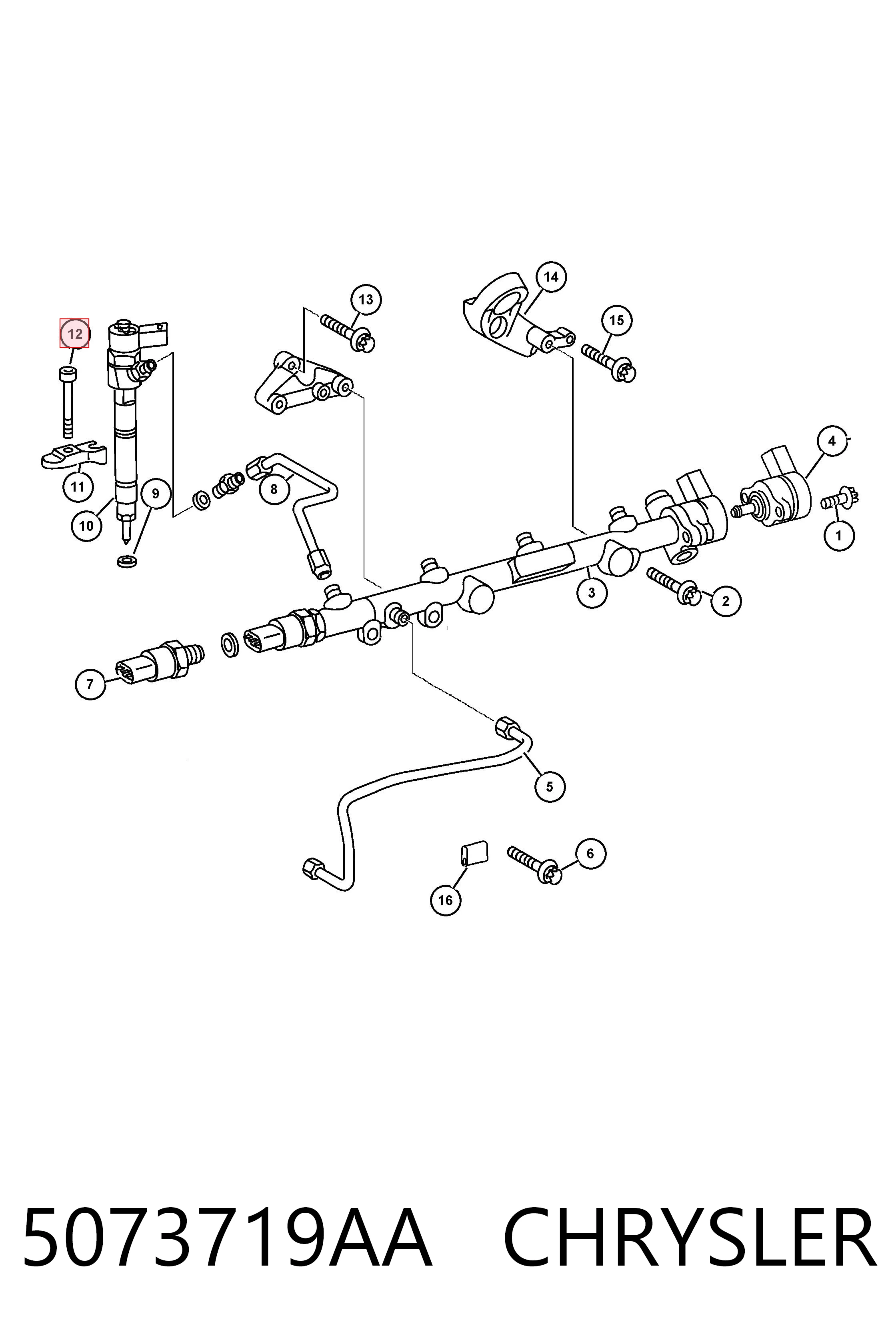 Parafuso de fixação do injetor Fiat/Alfa/Lancia K05073719AA preço, a partir de 1,88 USD