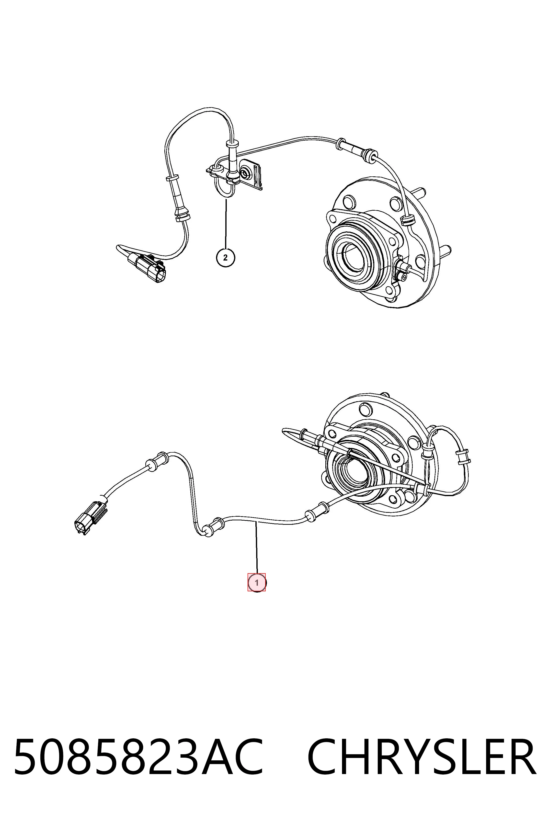 5085823AC Chrysler Sensor ABS dianteiro esquerdo