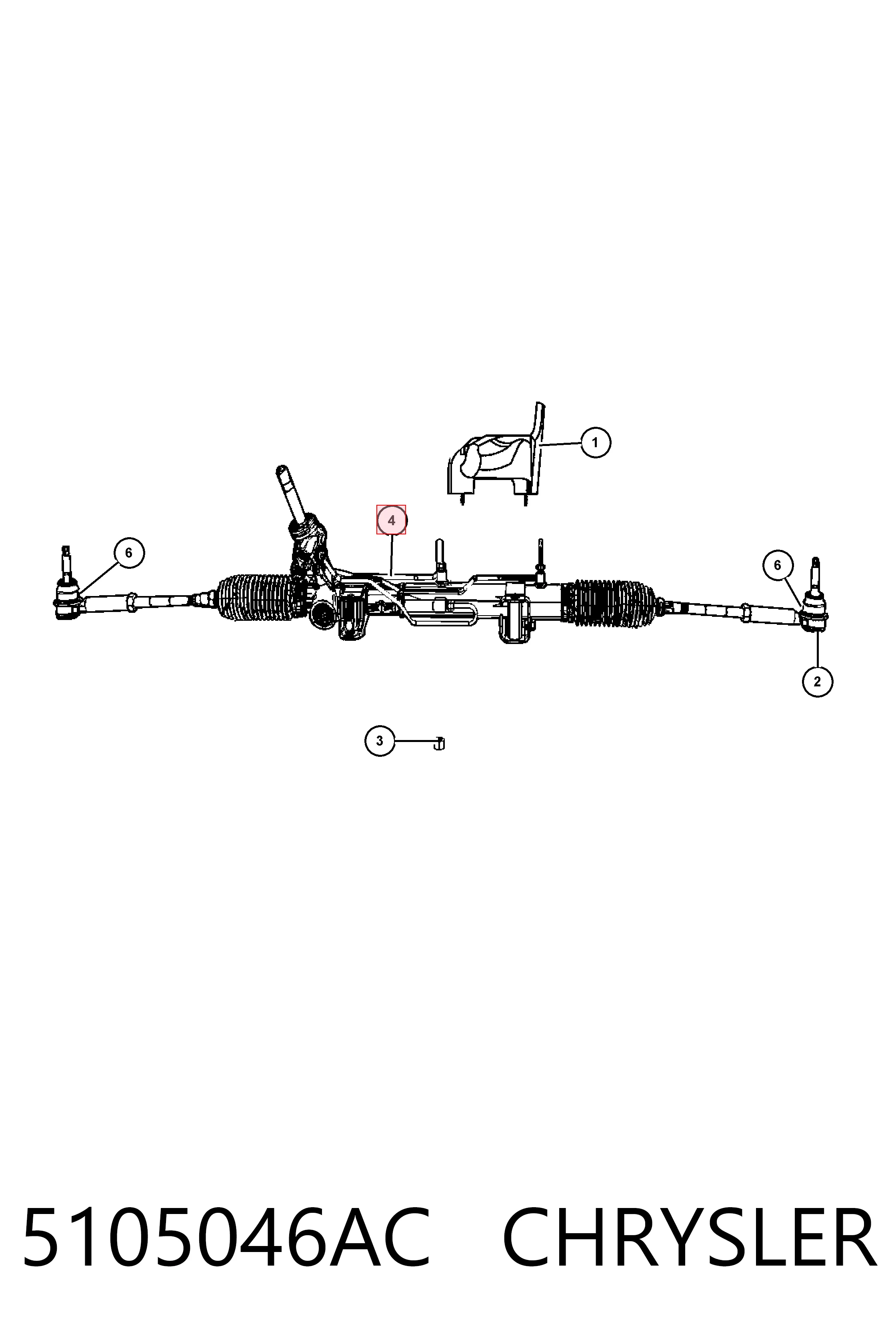 5105046AC Chrysler Cremalheira da direção