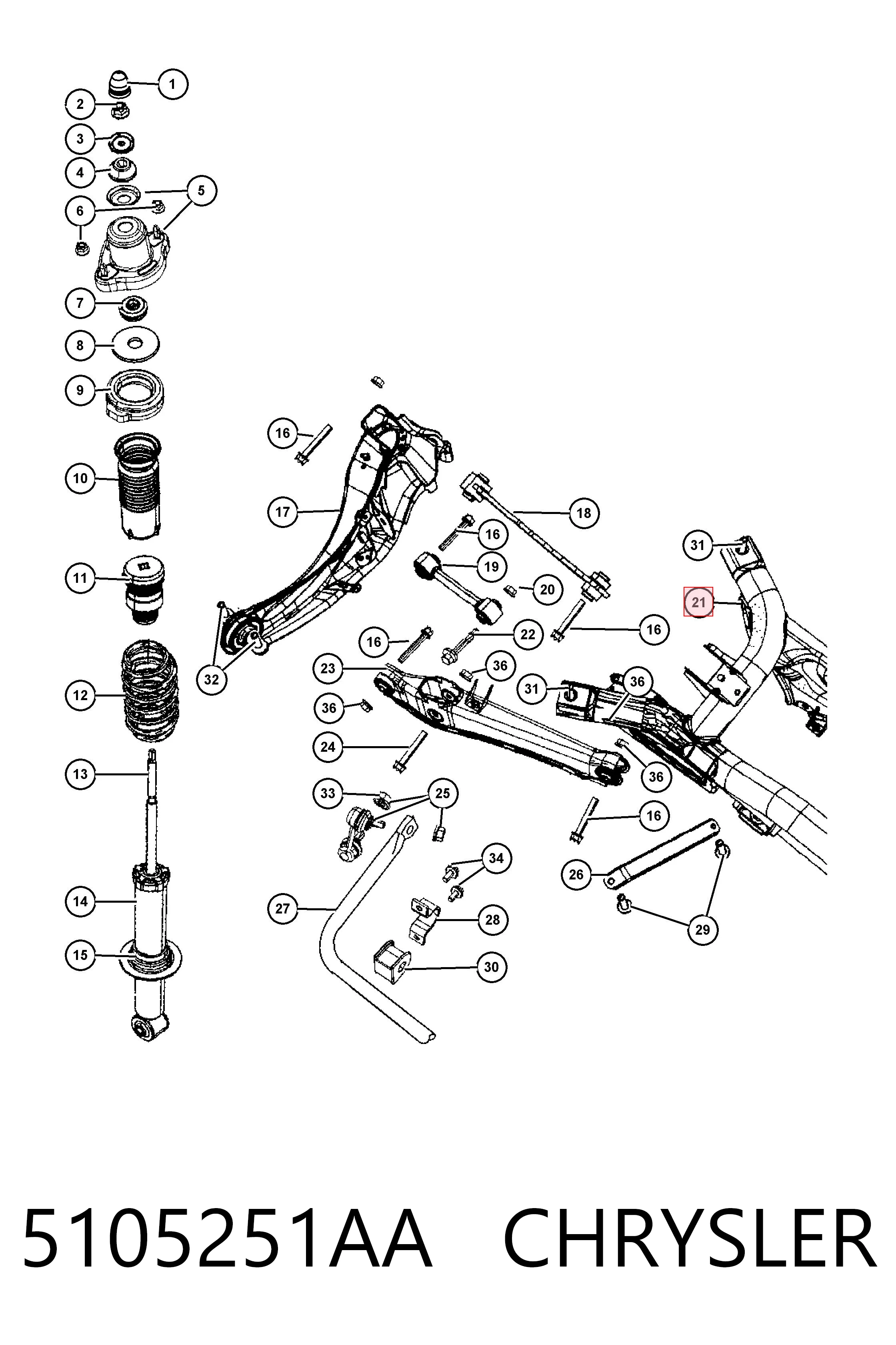Viga de suspensão traseira (plataforma veicular) Fiat/Alfa/Lancia K05105251AB preço, a partir de 275,49 USD