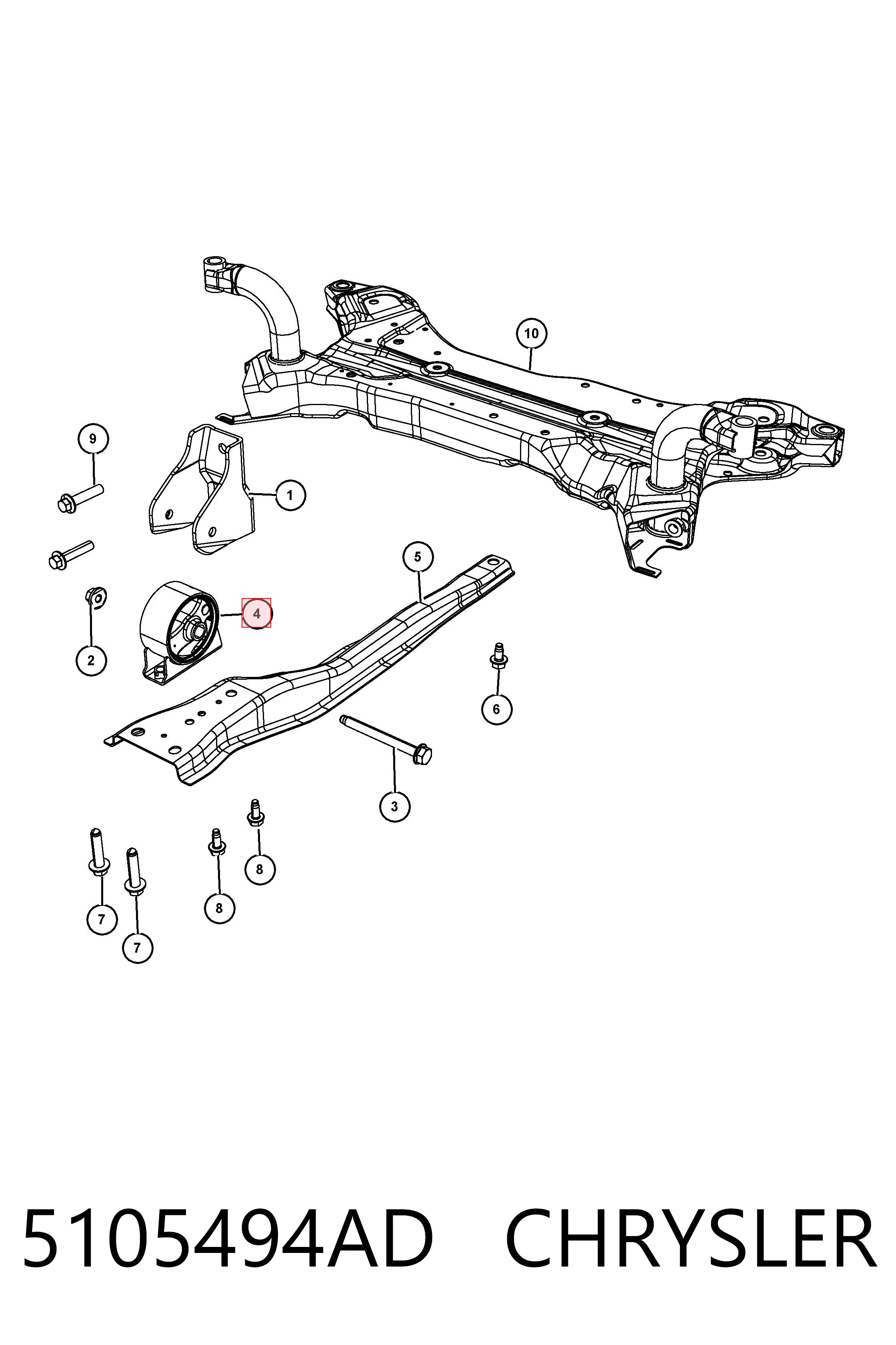 Coxim (suporte) dianteiro de motor Jeep Patriot  