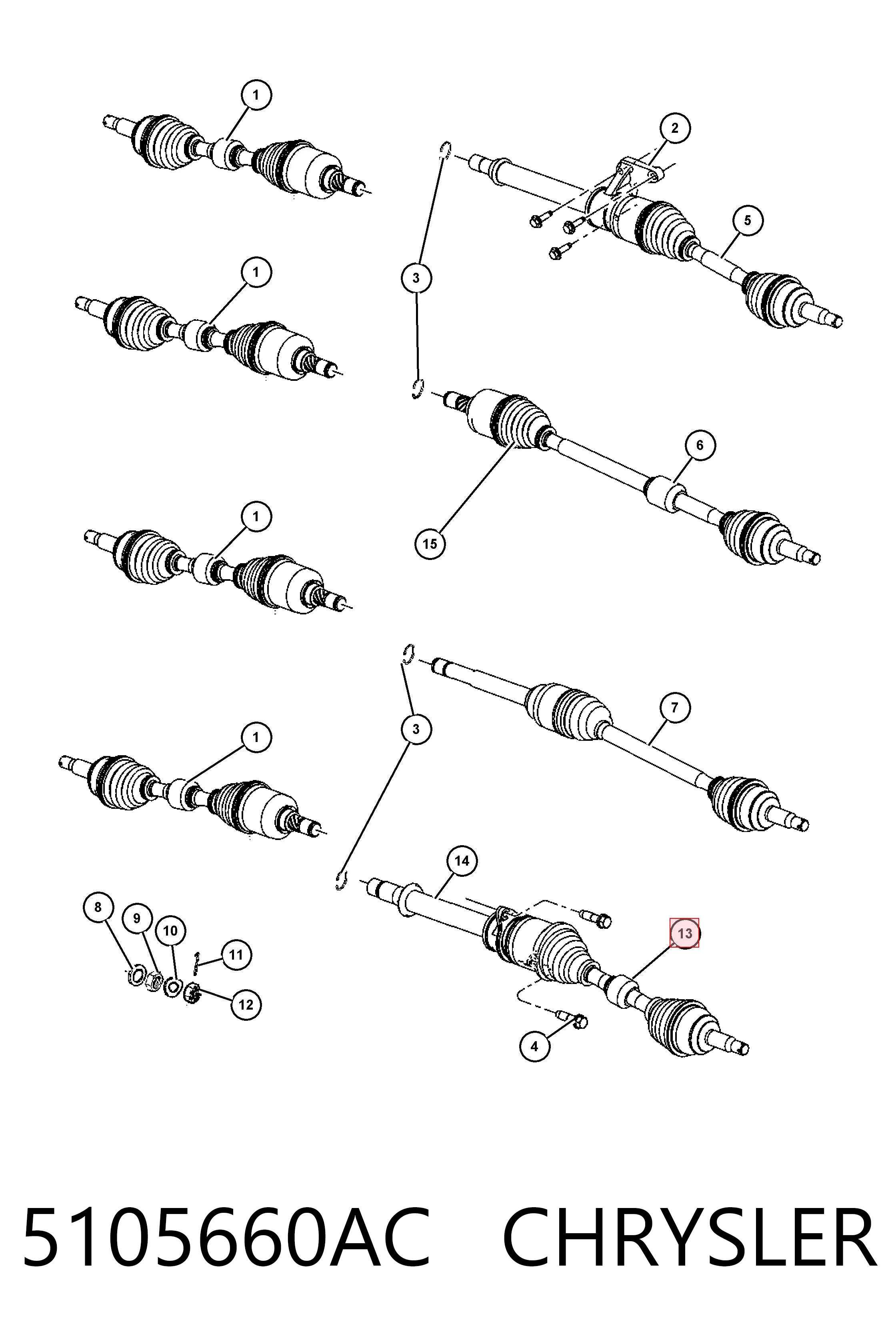 Compre K05105660AG Fiat/Alfa/Lancia Semieixo (acionador) dianteiro direito