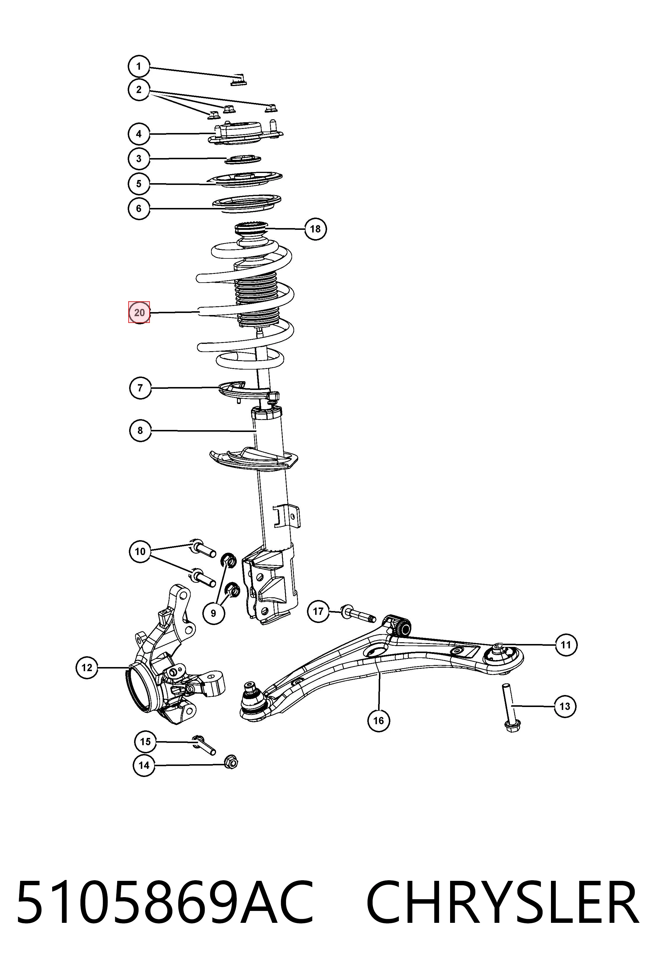 Mola dianteira para Jeep Patriot  