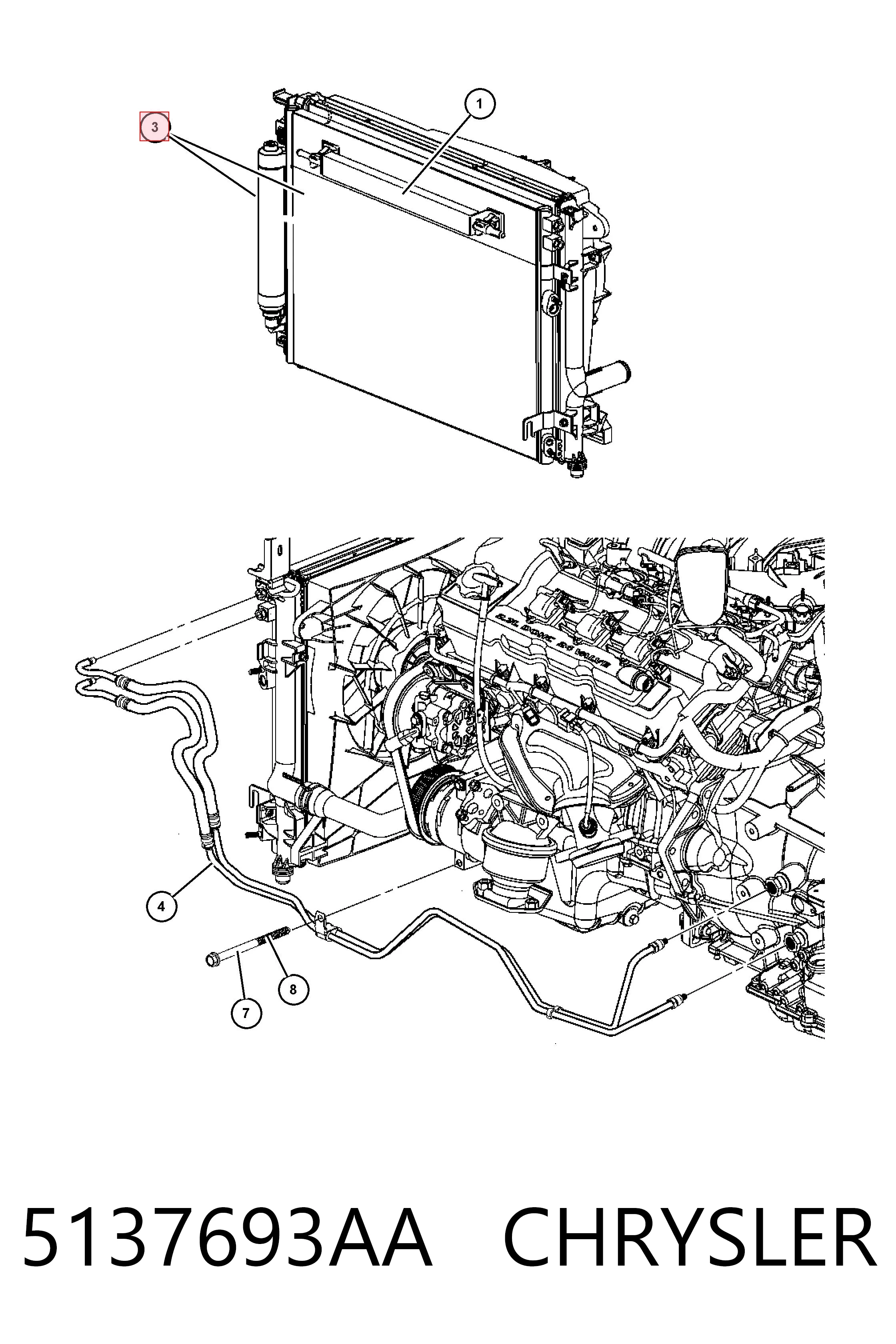 5137693AA Chrysler Radiador de aparelho de ar condicionado