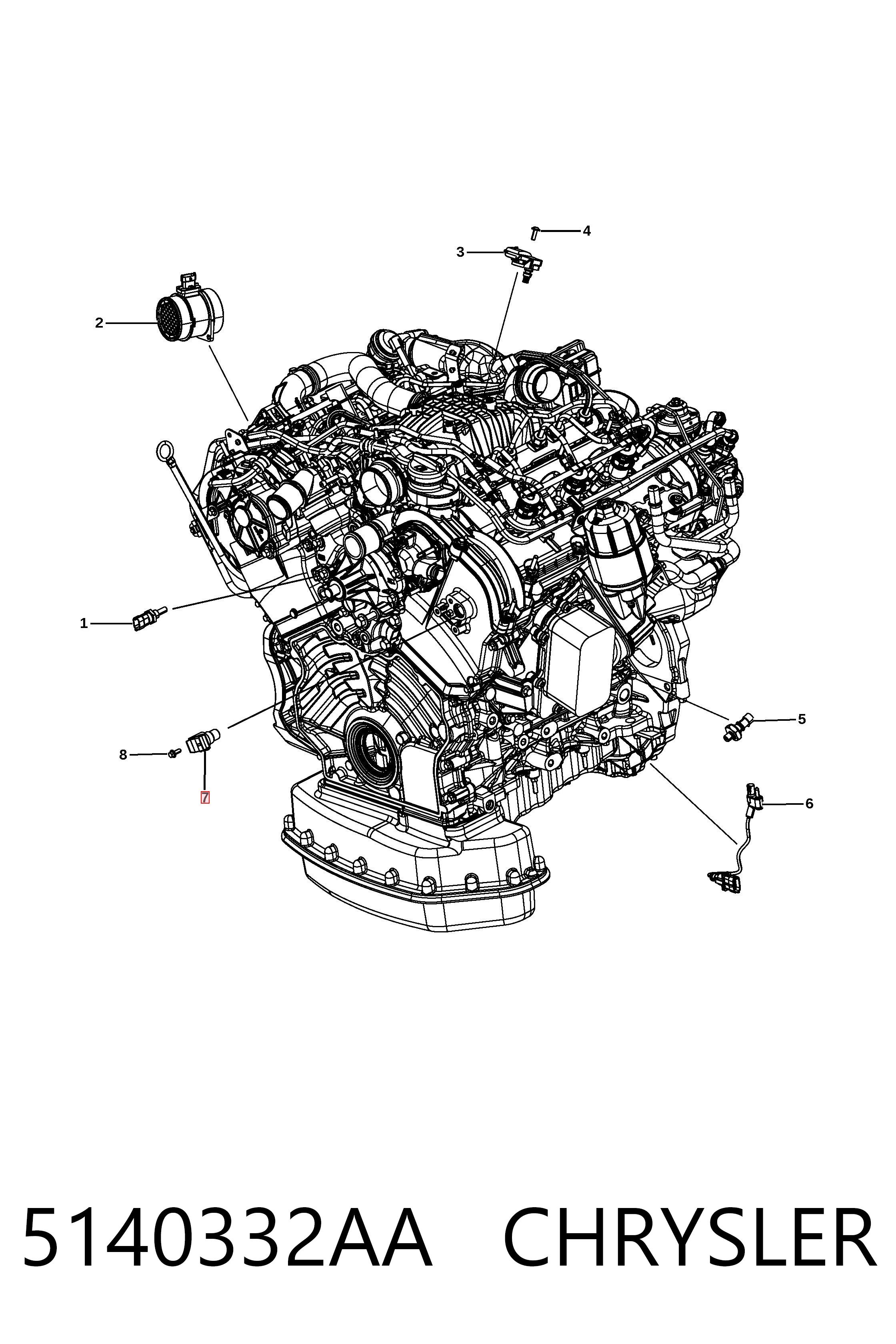 5140332AA Chrysler Sensor de posição da árvore distribuidora