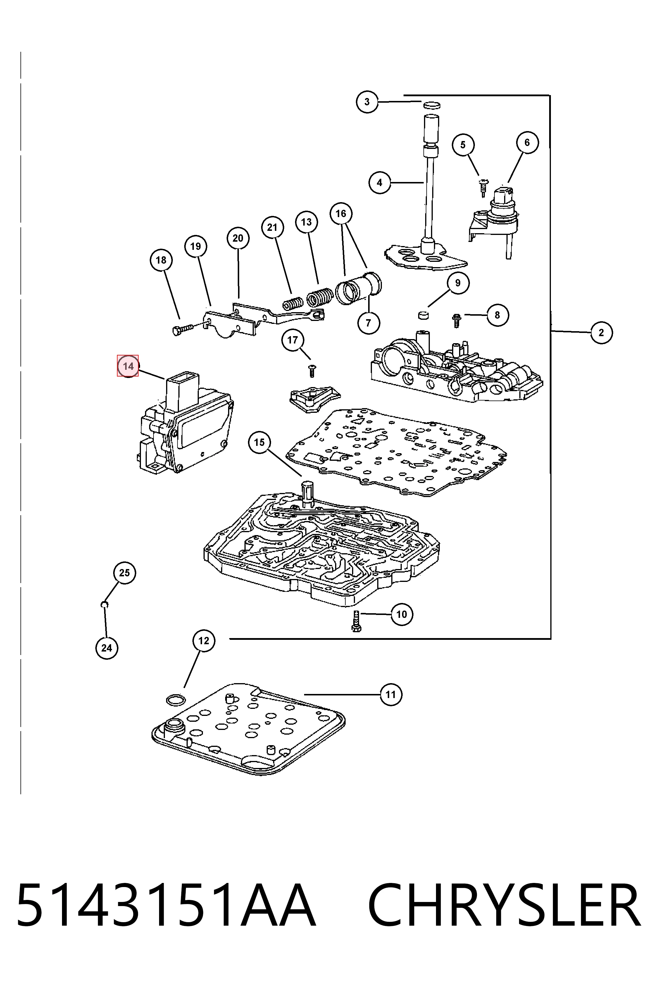 5143151AA Chrysler Solenoide da Caixa Automática de Mudança