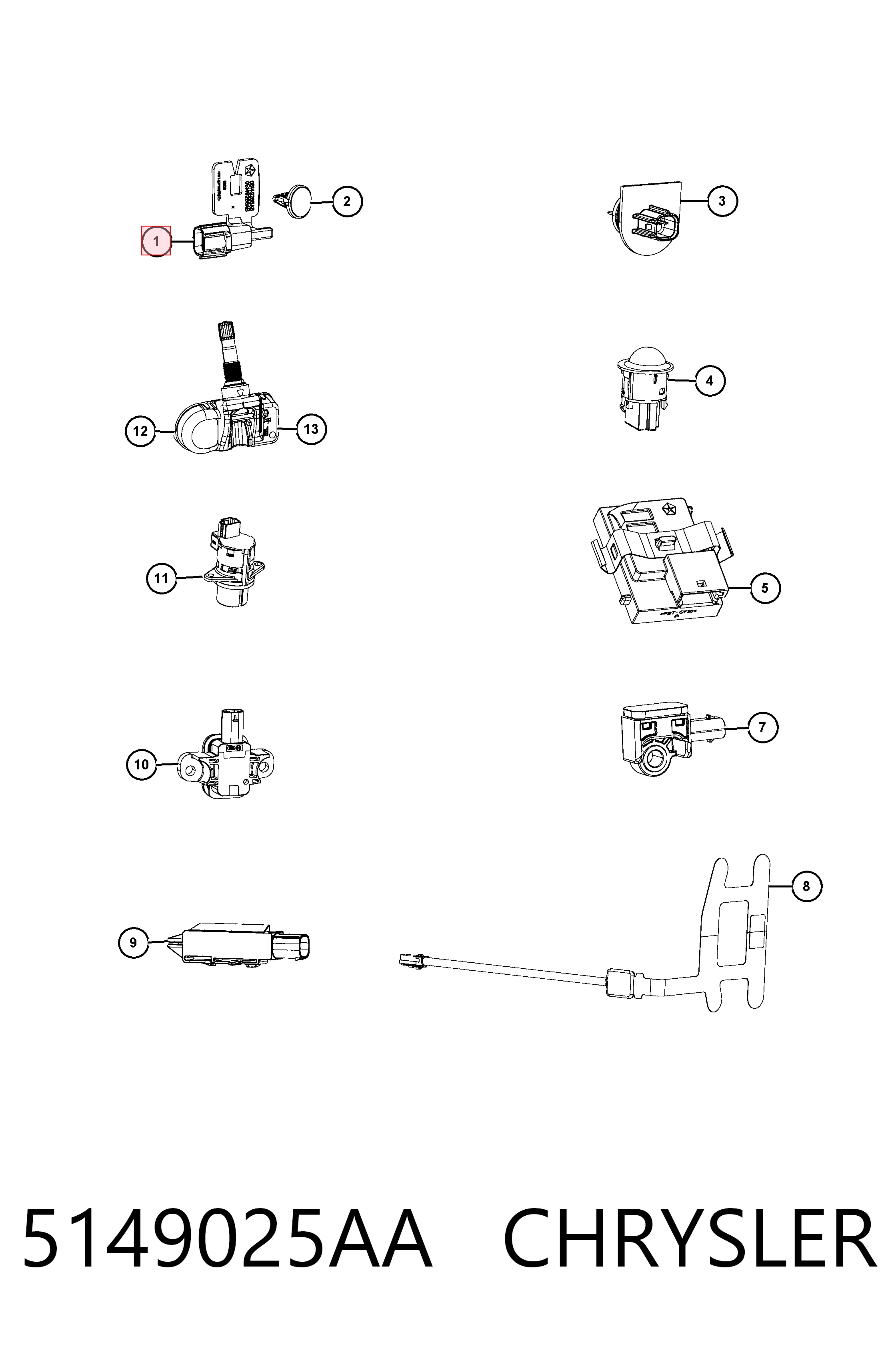 5149025AA Chrysler Sensor de temperatura do meio ambiente