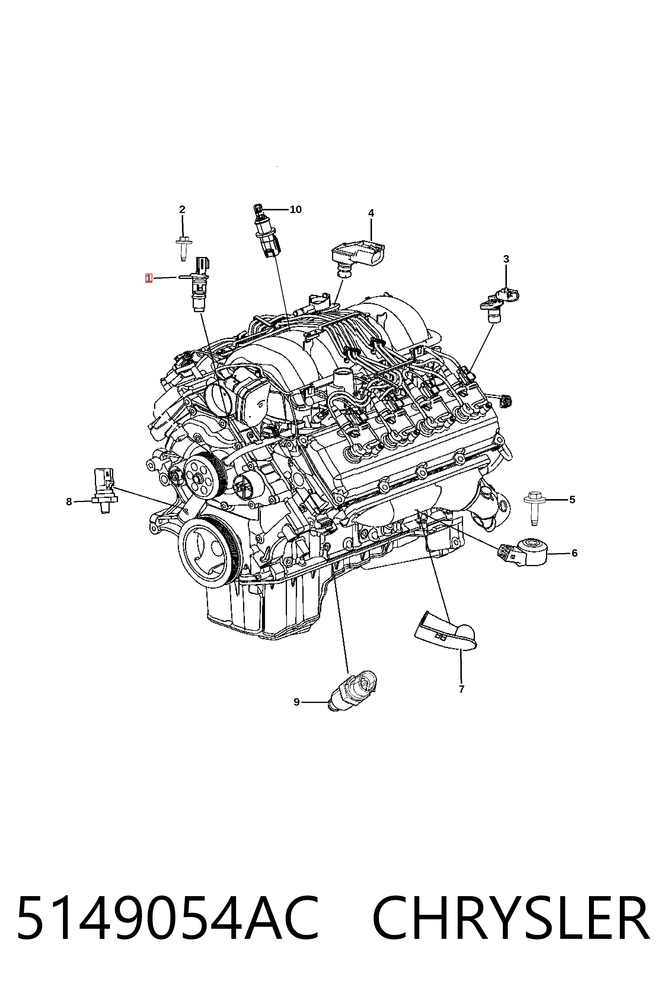 5149054AC Chrysler Sensor de posição da árvore distribuidora