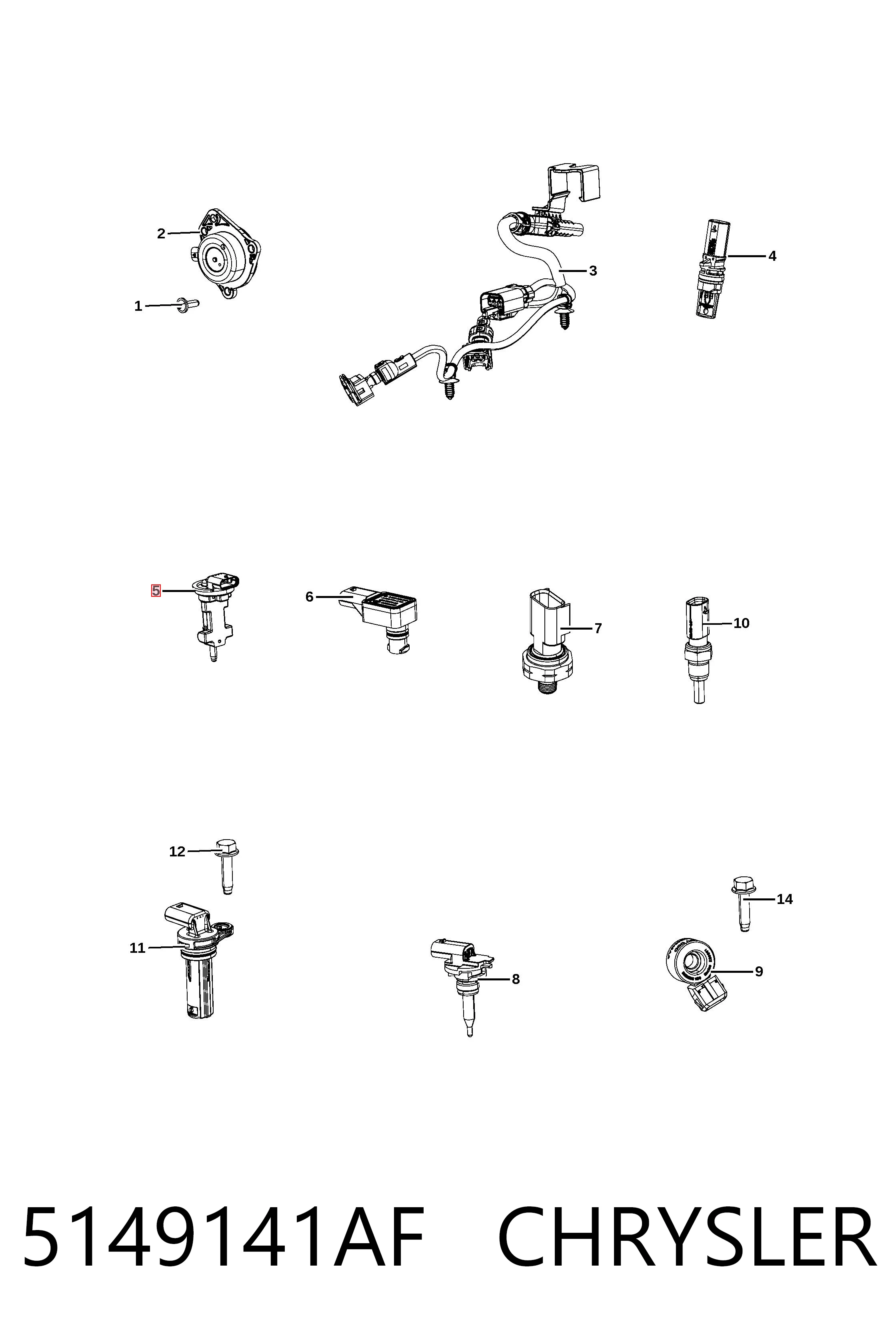 5149141AF Chrysler Sensor de posição da árvore distribuidora