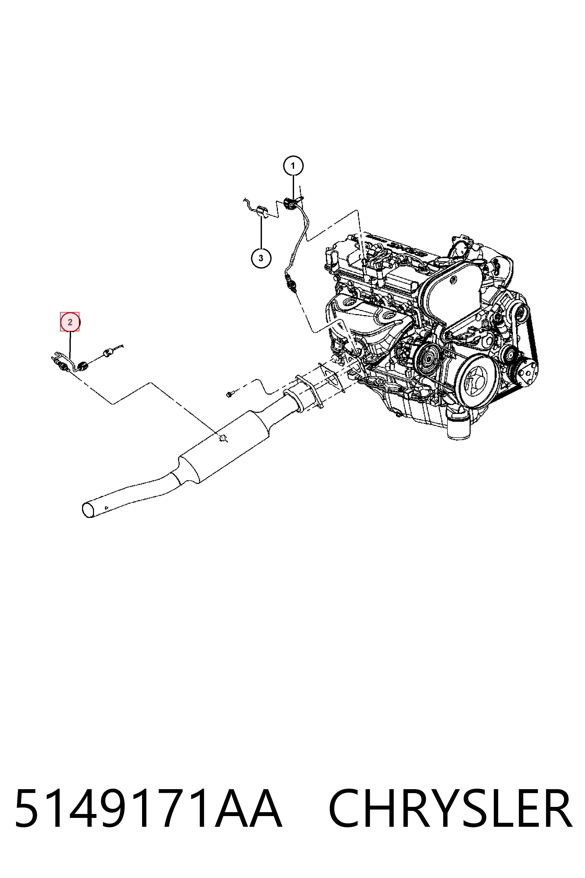 5149171AA Chrysler Sonda lambda, sensor de oxigênio