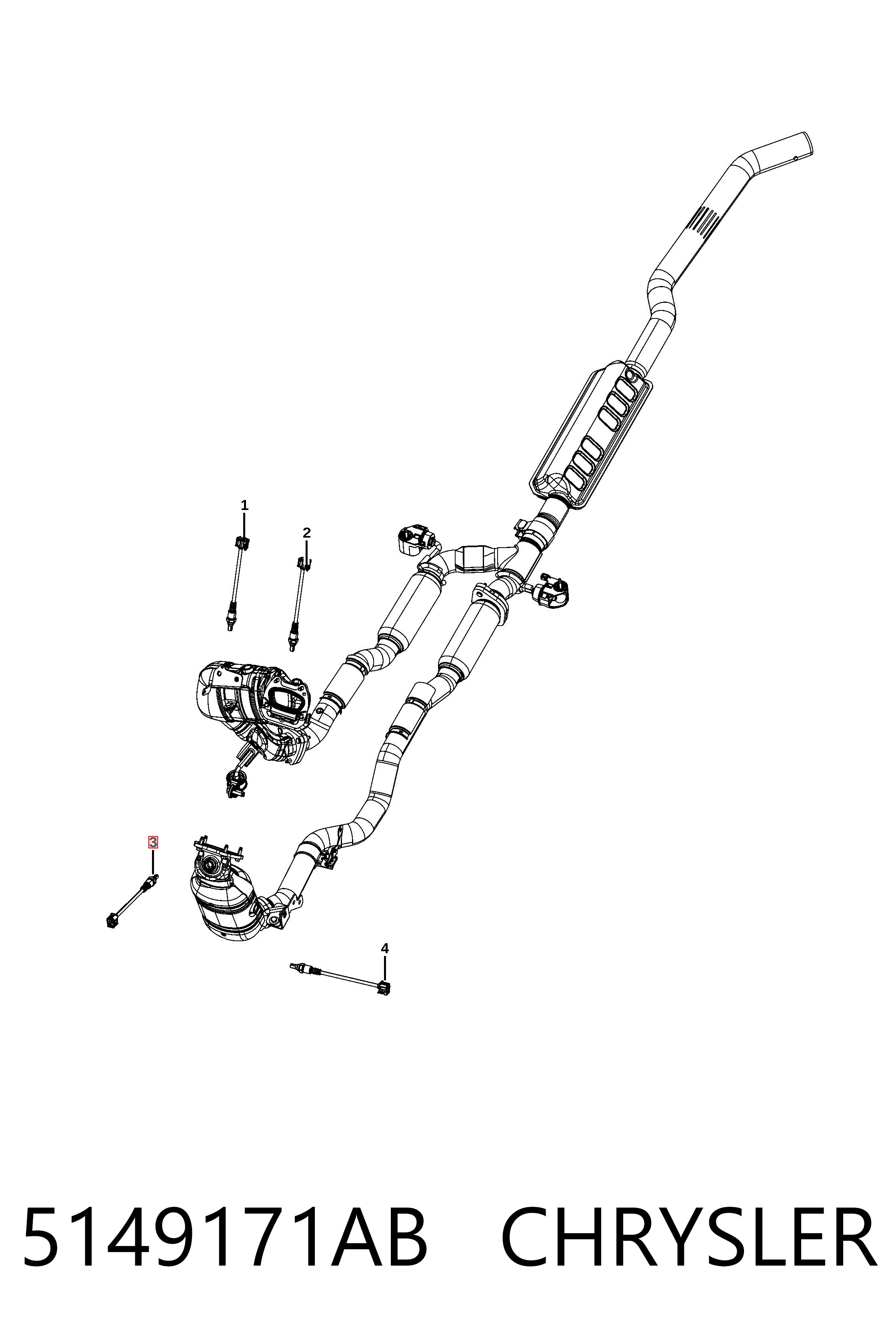 5149171AB Chrysler Sonda lambda, sensor de oxigênio