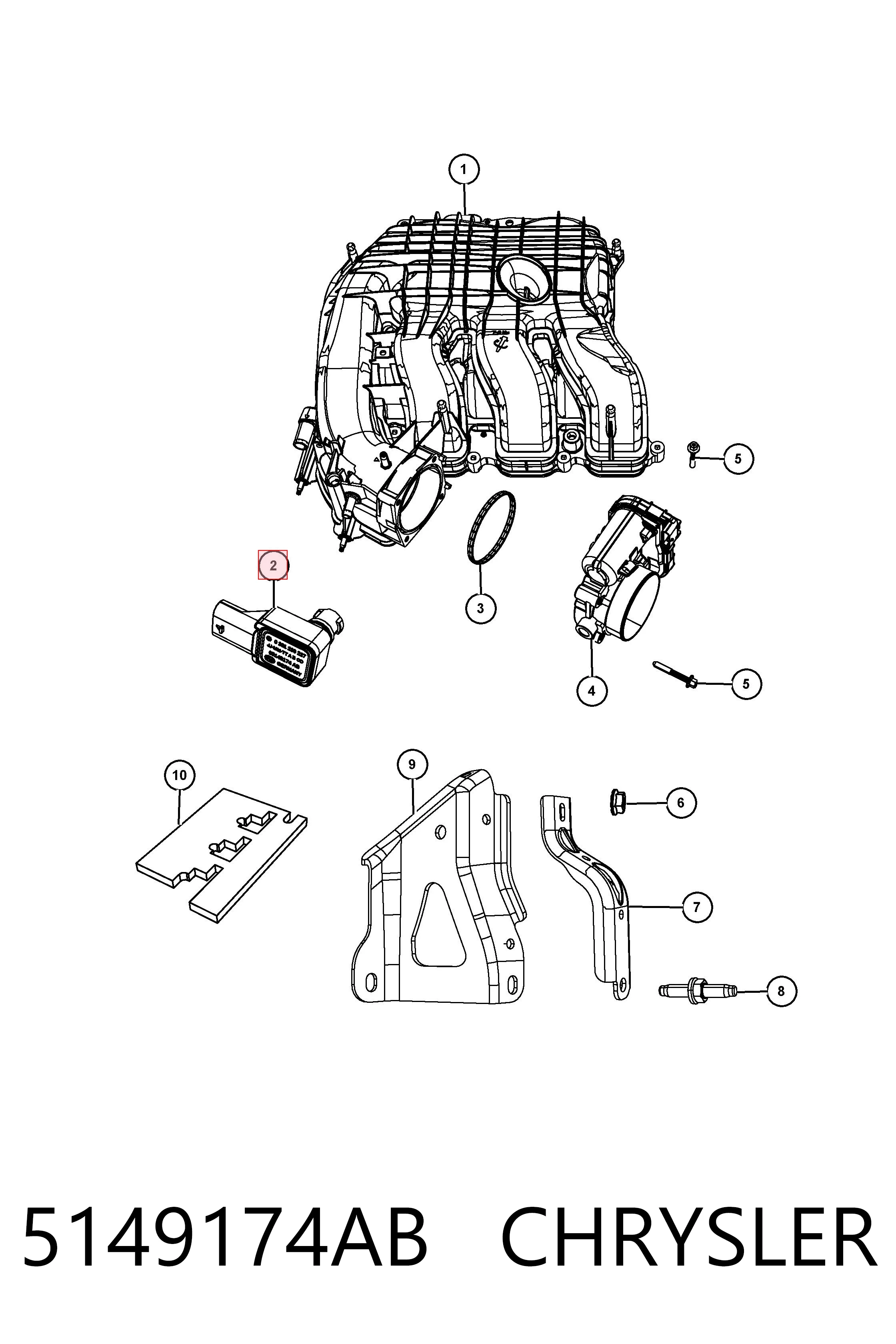 5149174AB Chrysler Sensor de pressão no coletor de admissão, MAP
