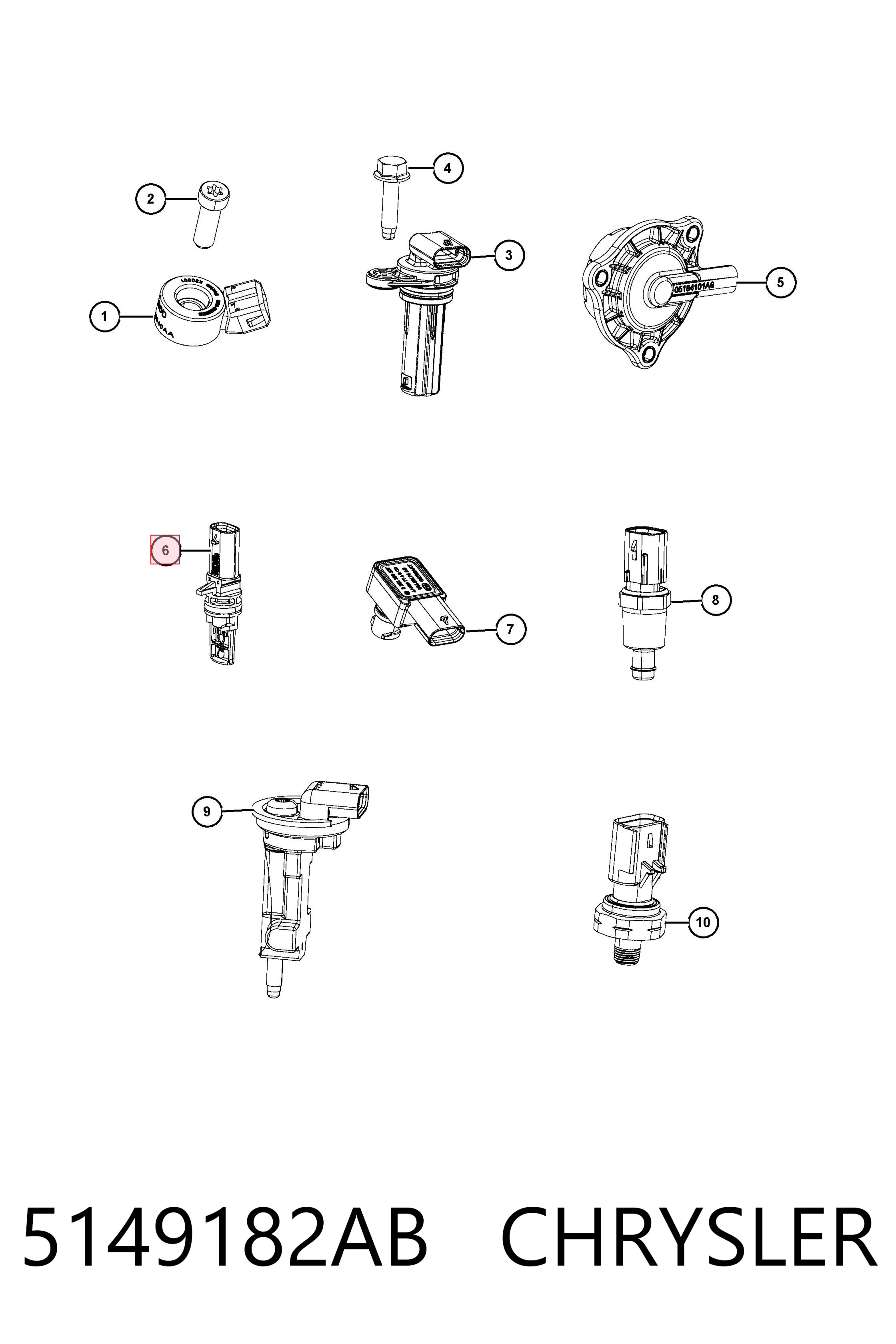 5149182AB Chrysler Sensor de temperatura da mistura de ar