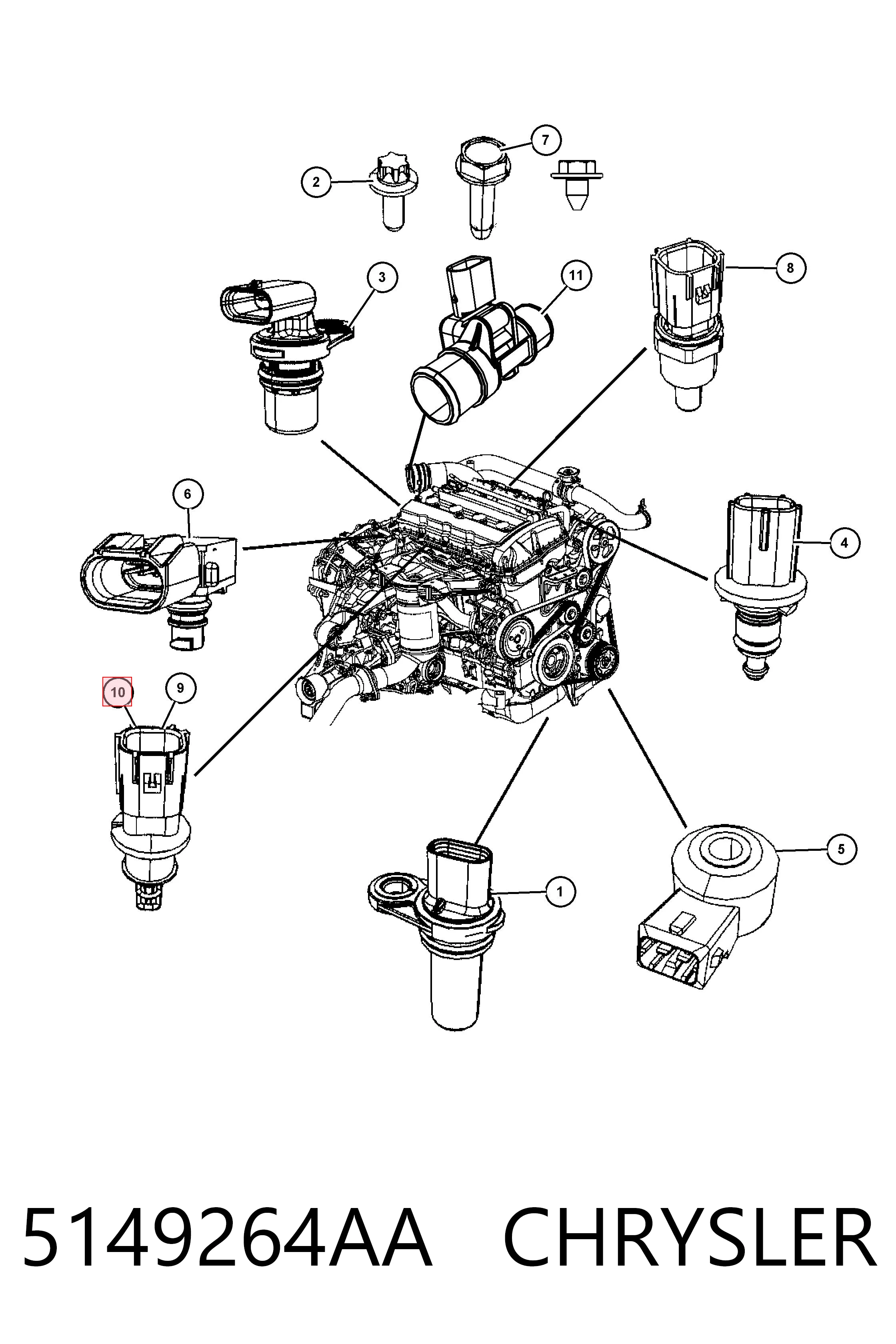 5149264AA Chrysler Sensor de temperatura do meio ambiente