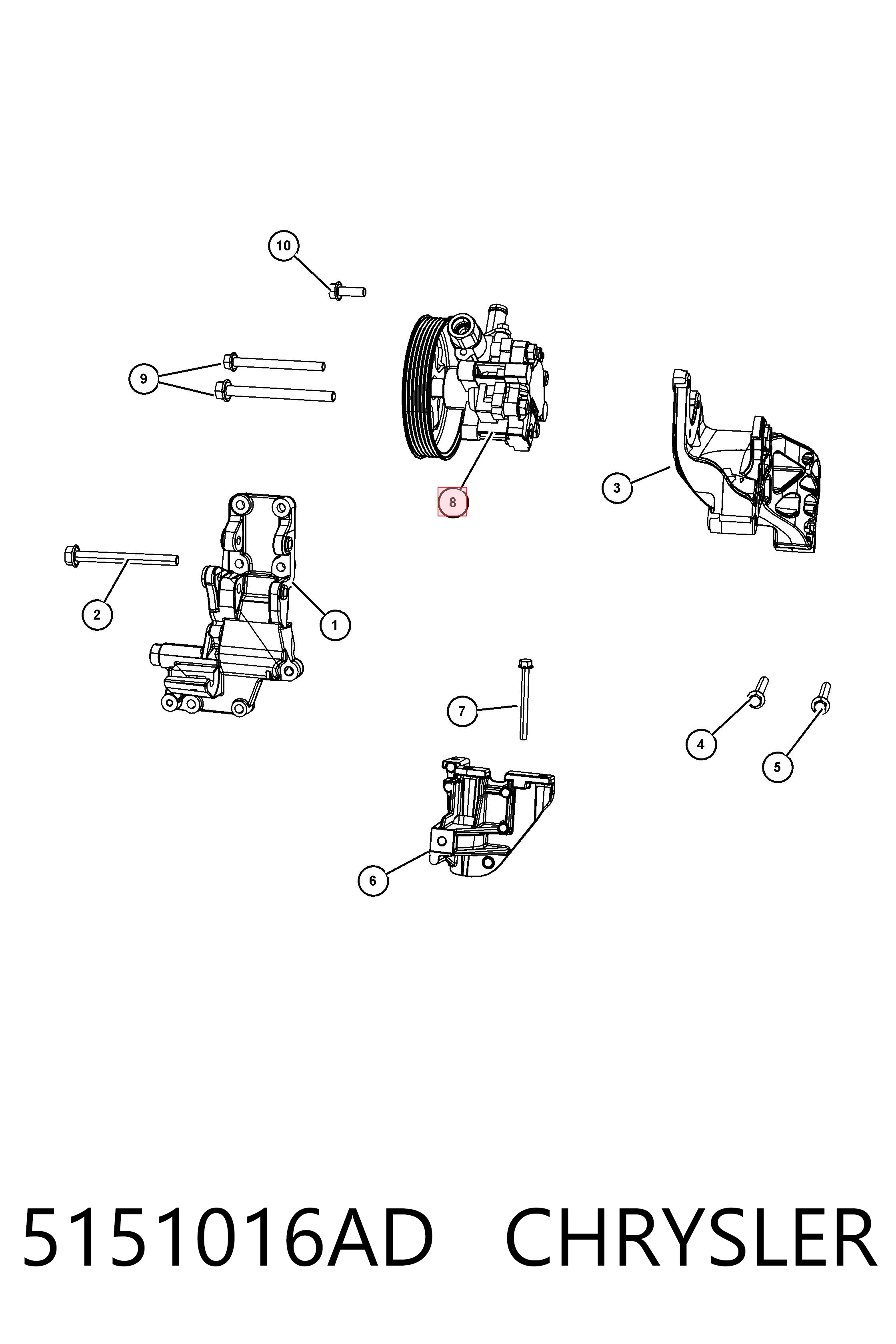 K05151016AE Fiat/Alfa/Lancia Bomba da Direção hidrâulica assistida