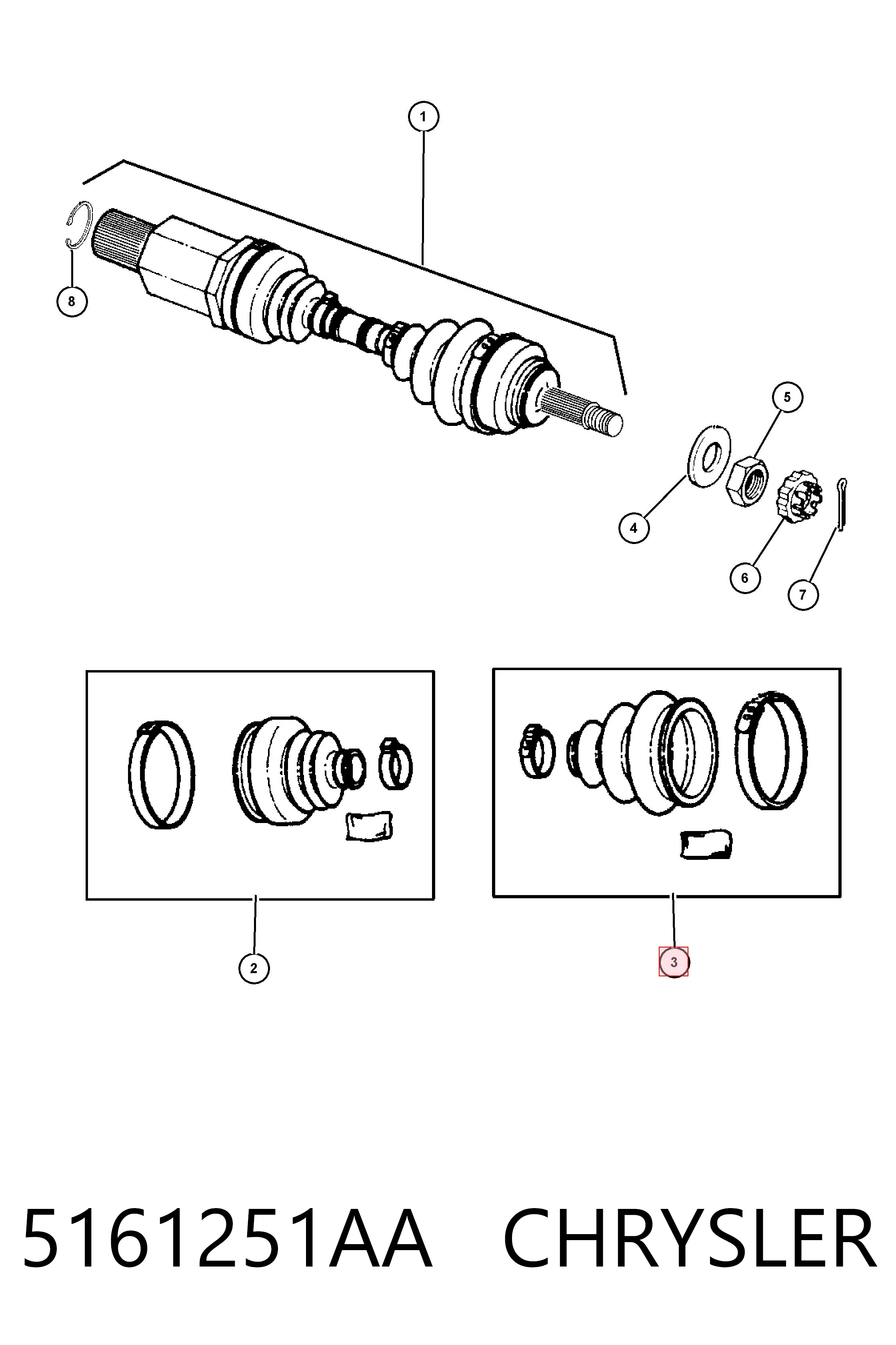 Bota de proteção externa de junta homocinética do semieixo dianteiro Chrysler Voyager GRAND 
