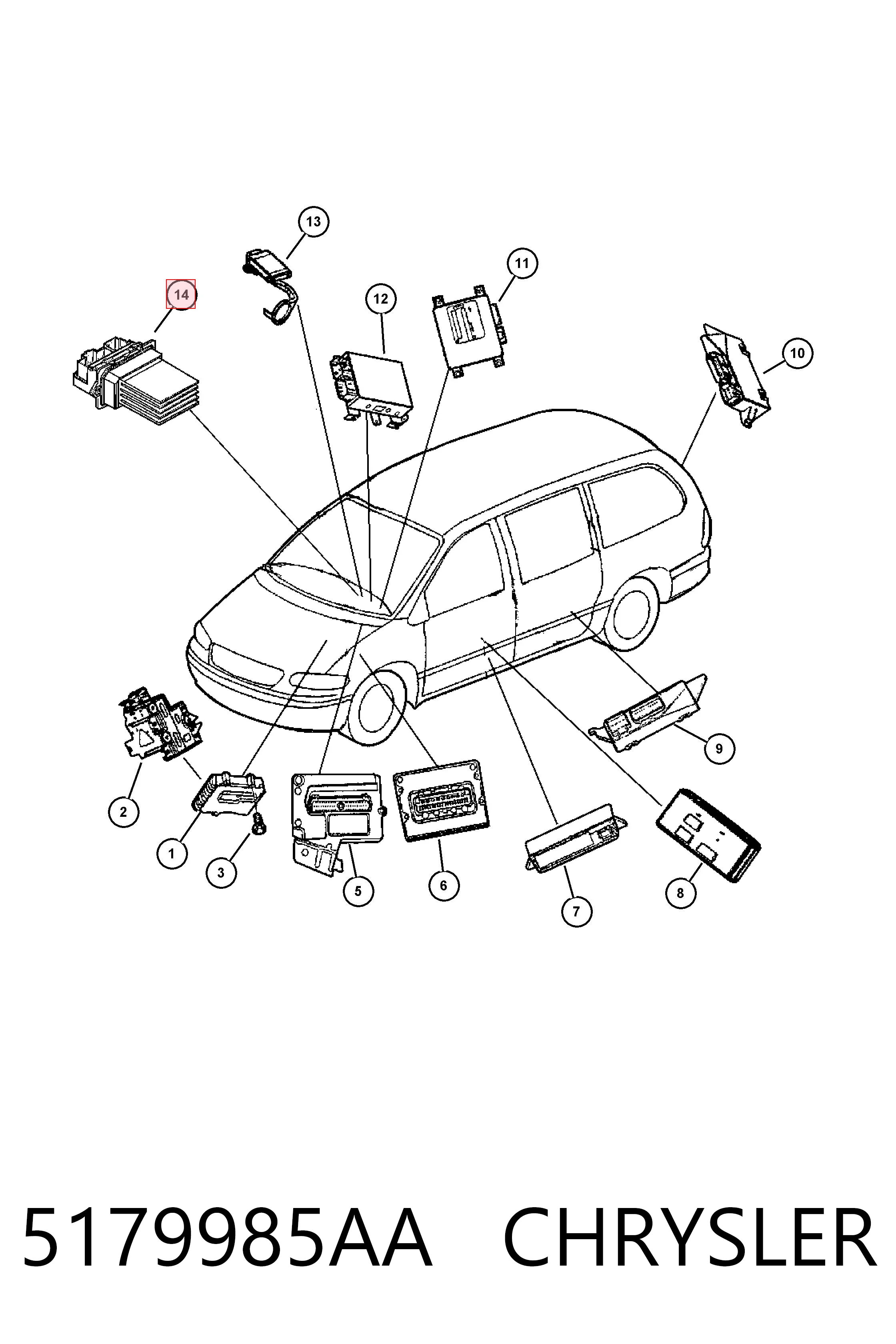 5179985AA Chrysler Resistor de motorzinho de ventilador de aparelho de ar condicionado