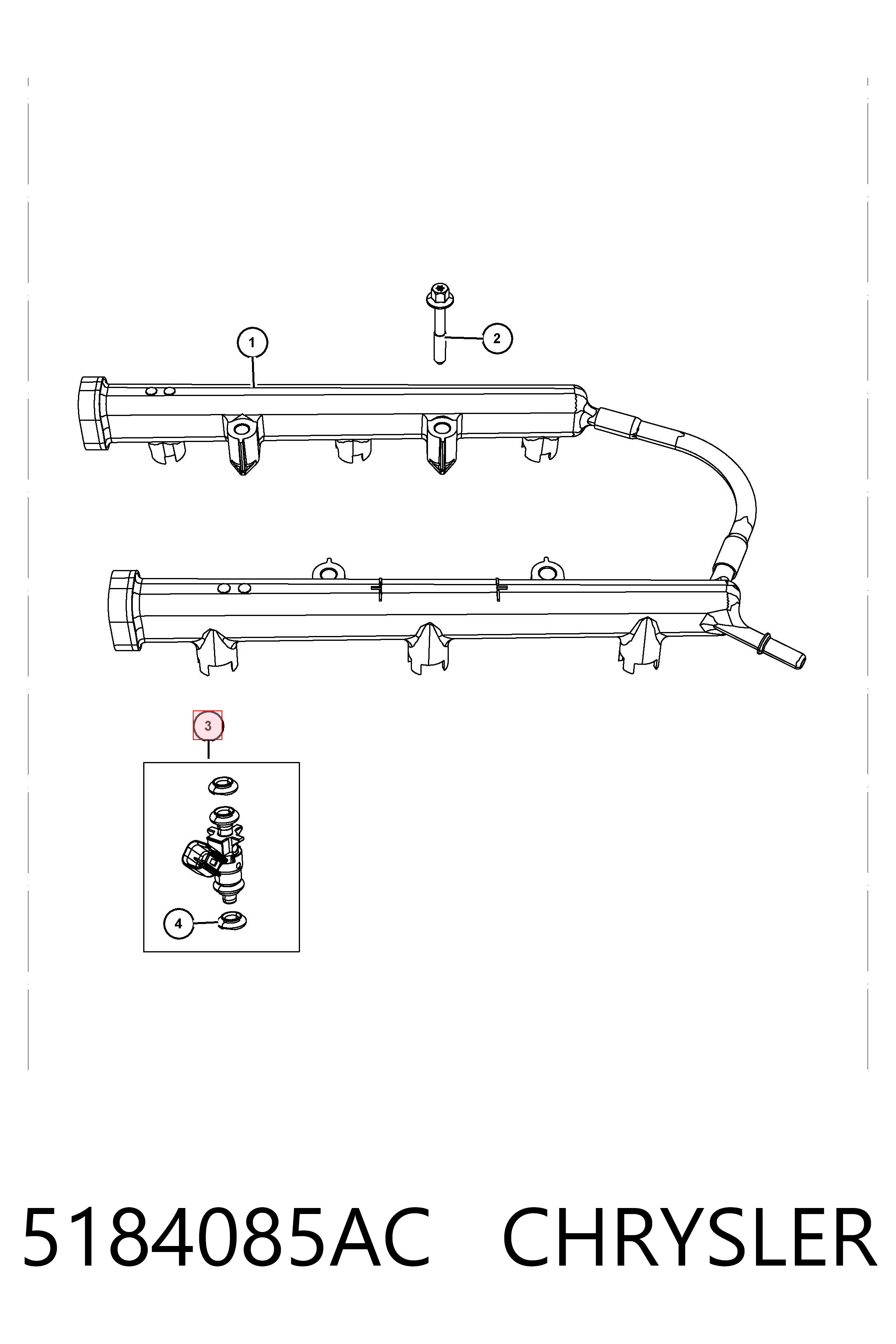 Injetor de injeção de combustível K05184085AD Fiat/Alfa/Lancia