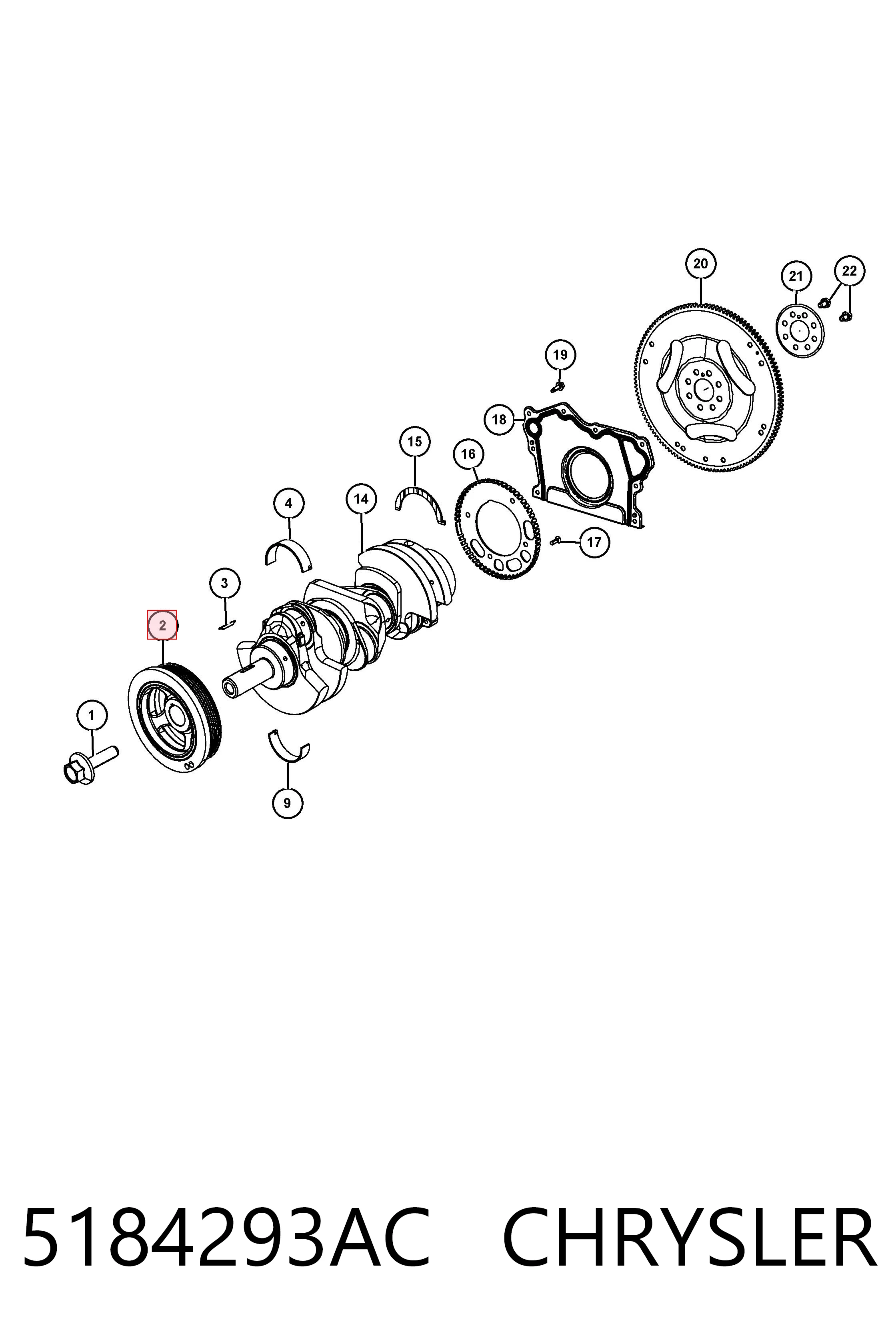 5184293AC Chrysler Polia de cambota