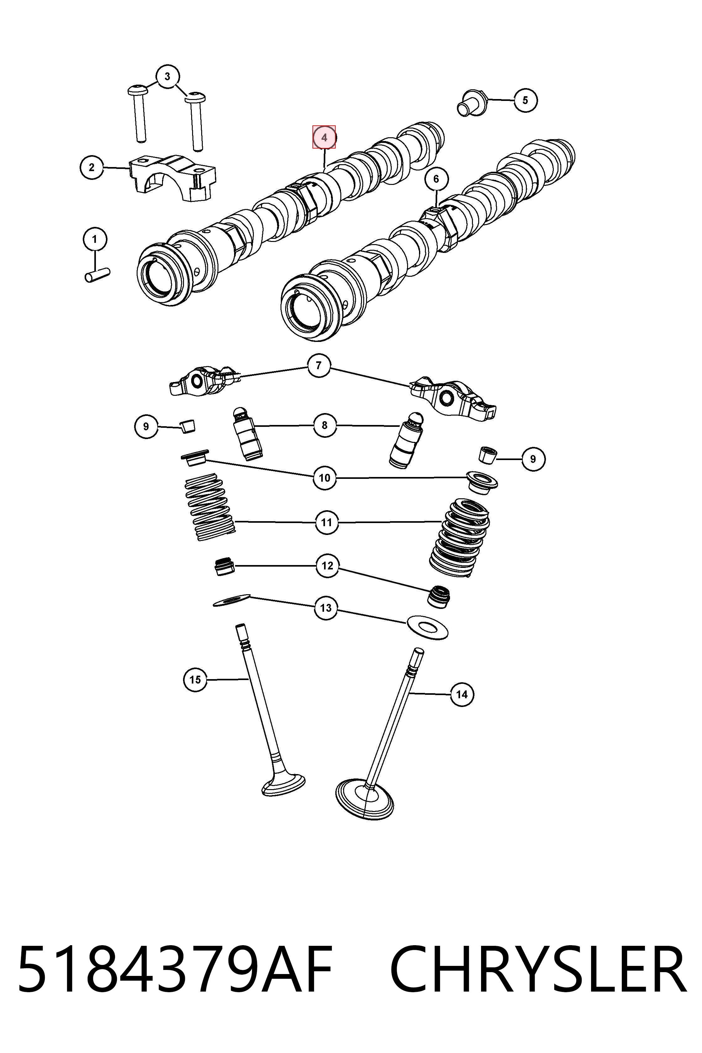Árvore distribuidora esquerda de admissão de motor Fiat/Alfa/Lancia K05184379AH