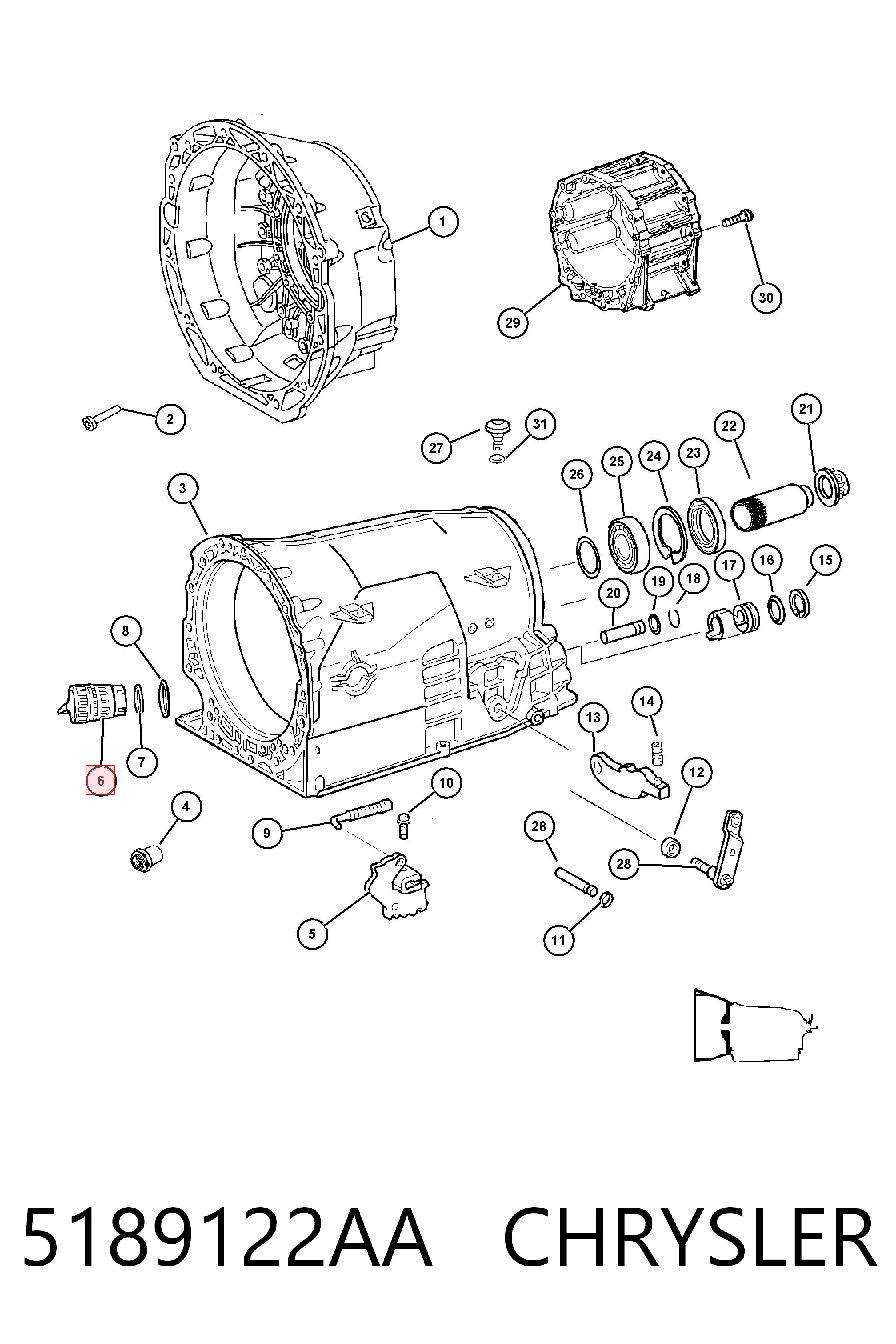 Compre K68021352AA Fiat/Alfa/Lancia Desengate da Caixa Automática de Mudança