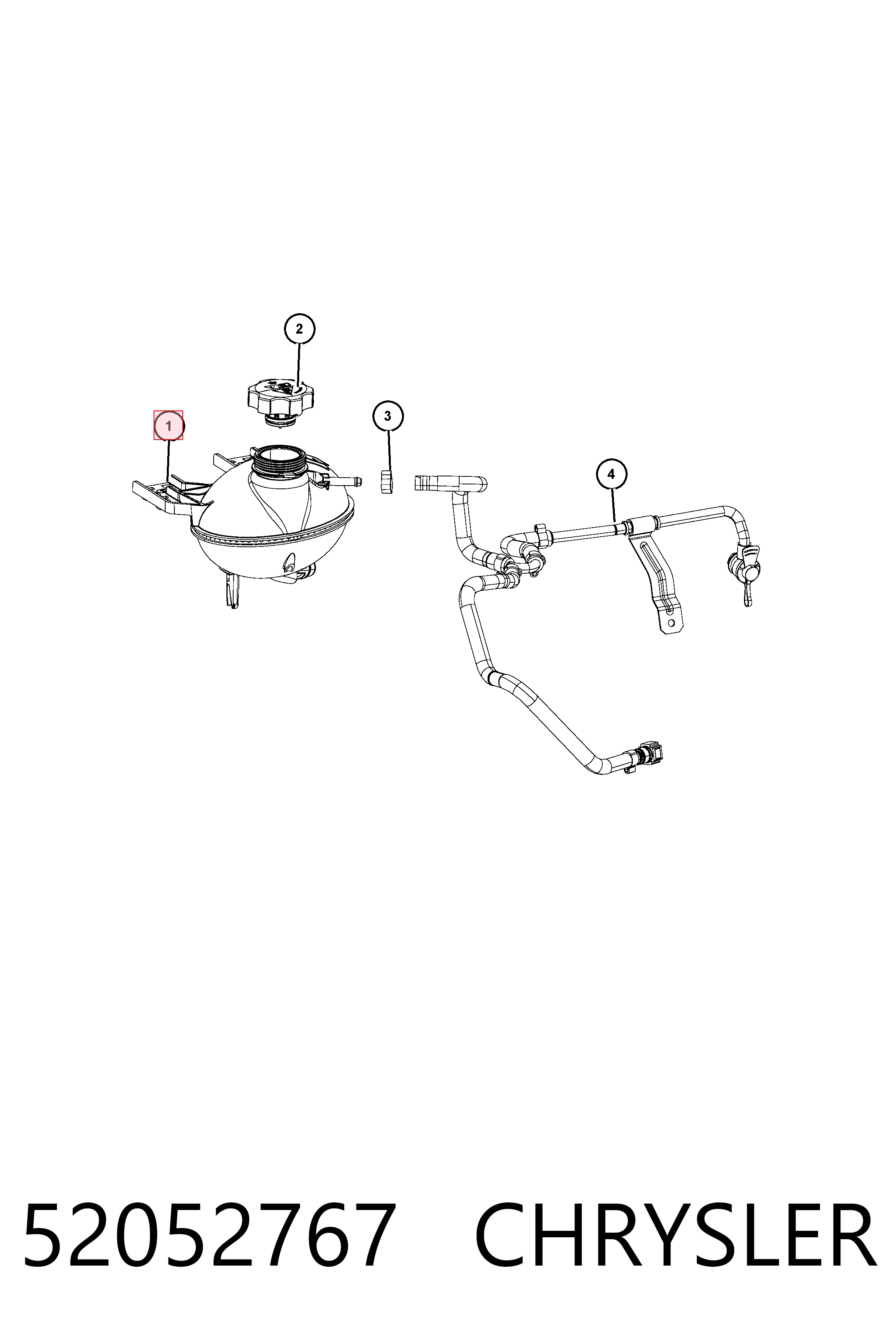 K68327756AA Fiat/Alfa/Lancia Tanque de expansão do sistema de esfriamento