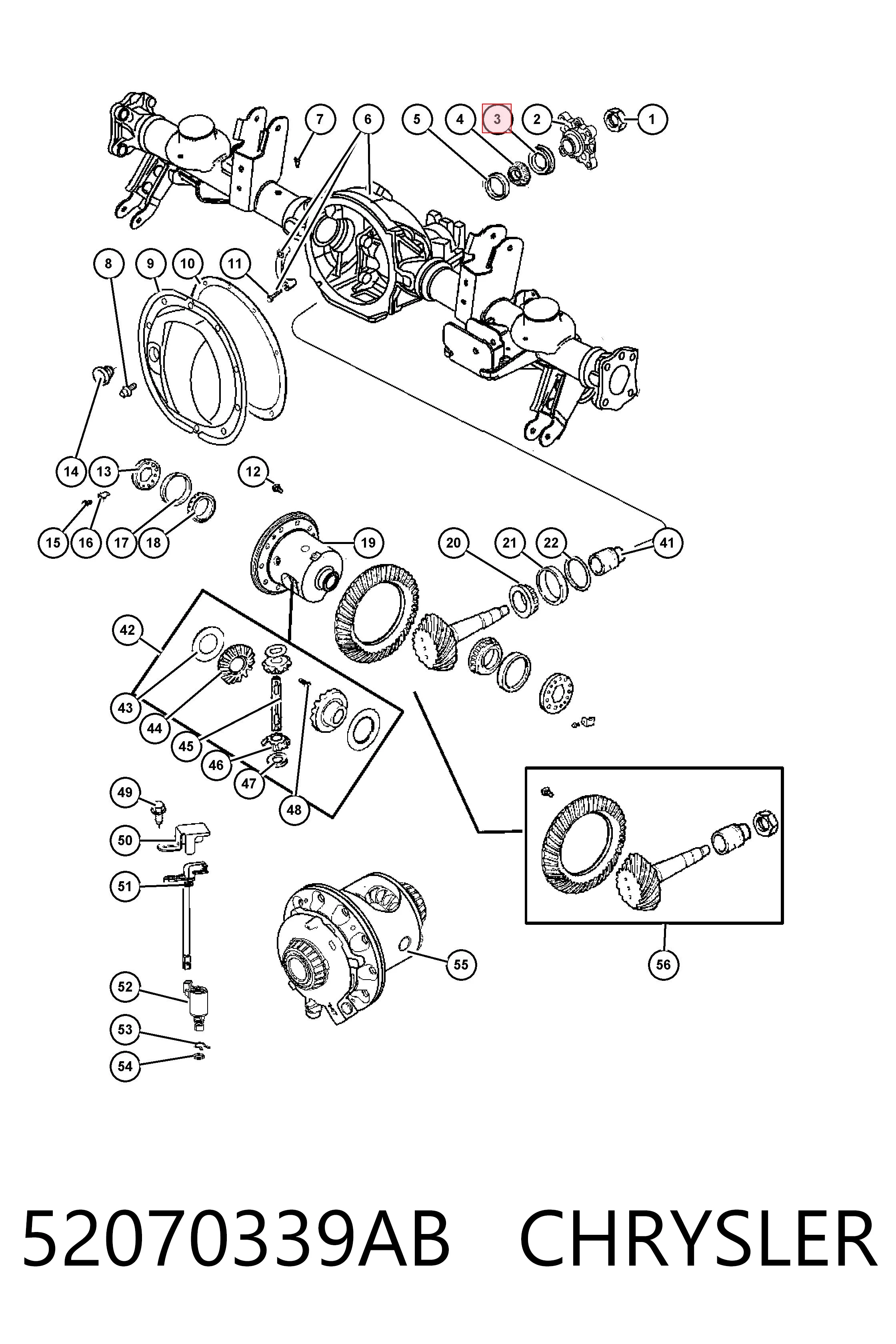 Compre K52070339AC Fiat/Alfa/Lancia Bucim de redutor do eixo traseiro