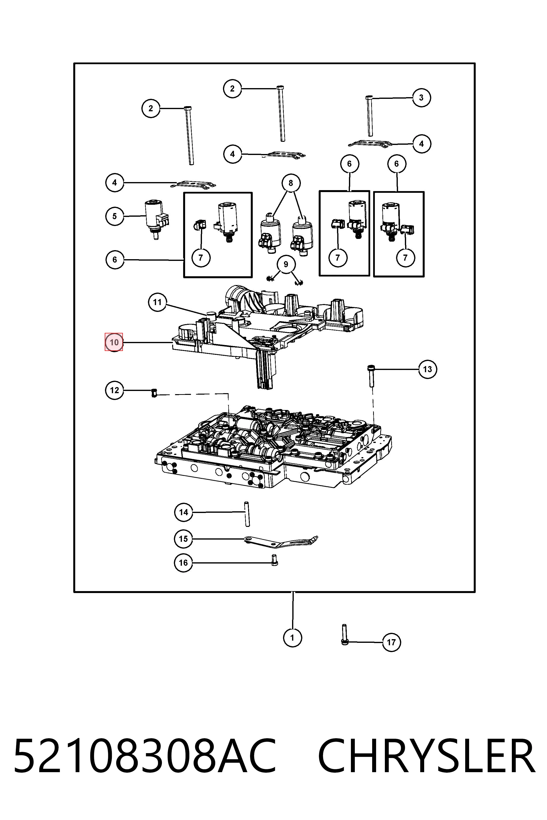 52108308AC Chrysler Placa eletrônica da transmissão automática