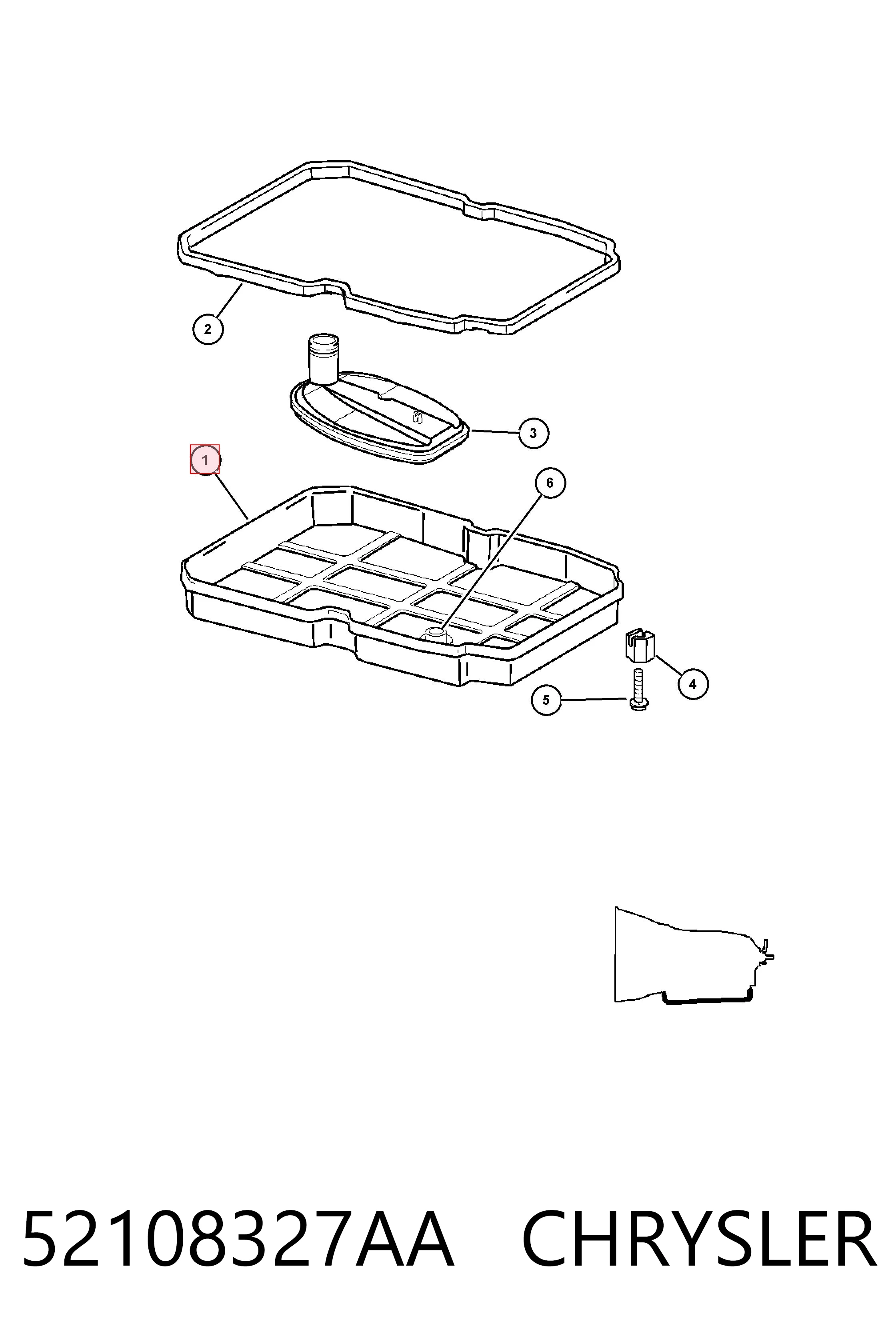 52108327AA Chrysler Cárter da Caixa Automática de Mudança