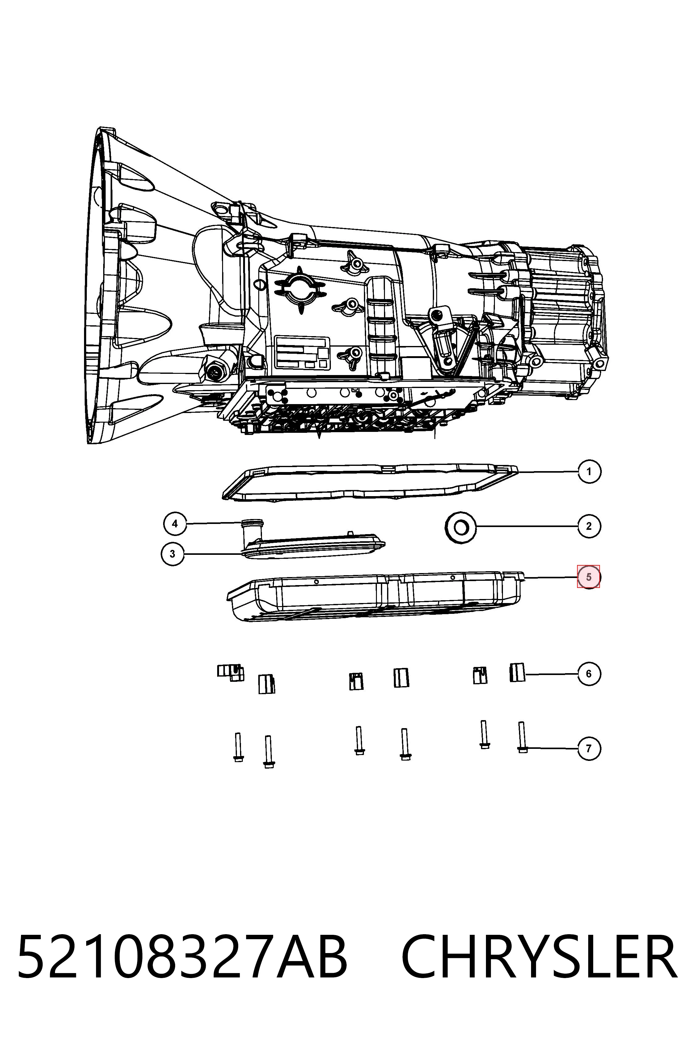 52108327AB Chrysler Cárter da Caixa Automática de Mudança