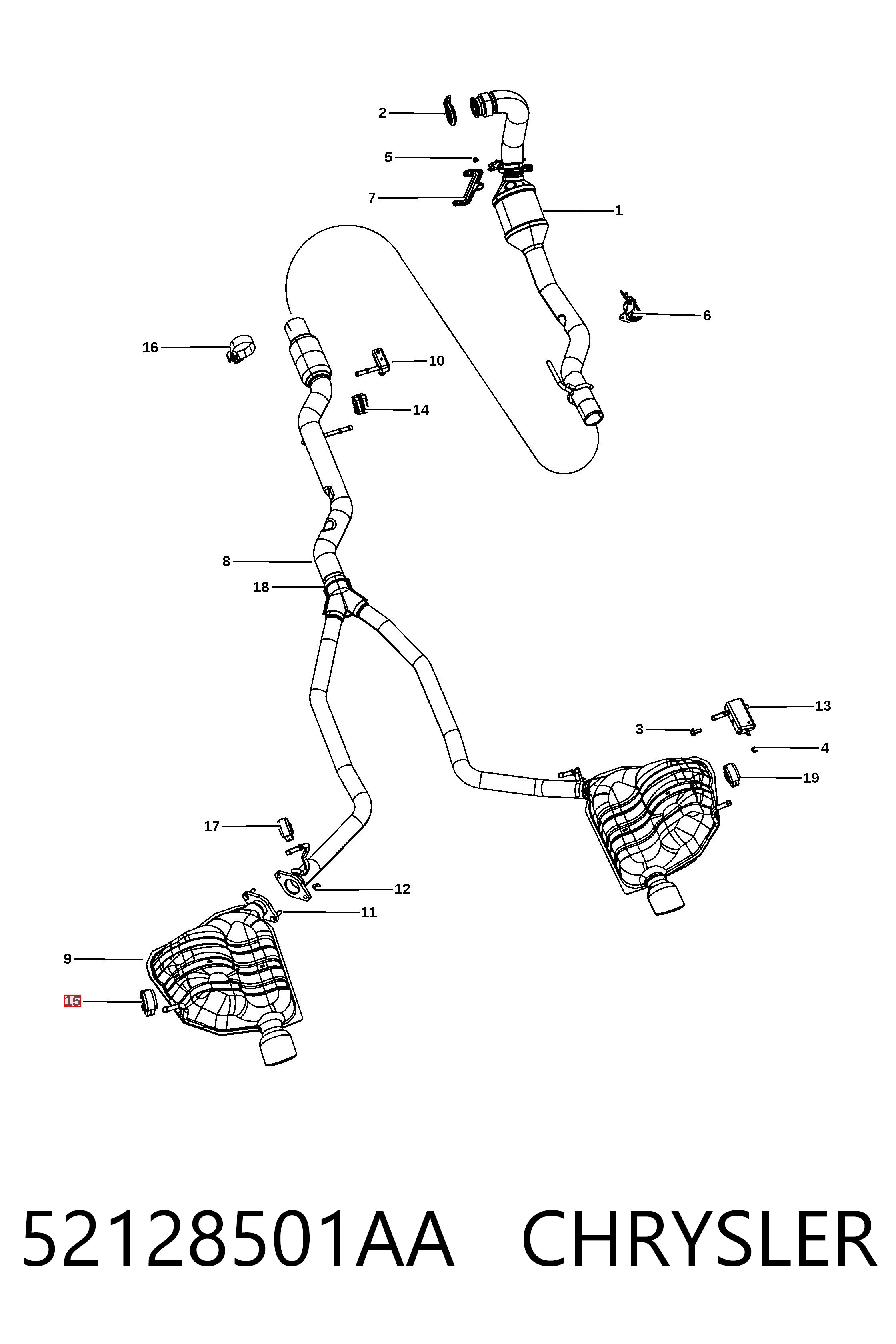 52128501AA Chrysler Coxim de fixação do silenciador