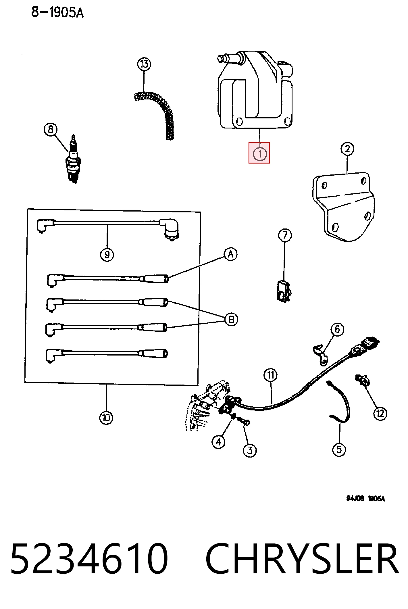 5234610 Chrysler Bobina de ignição