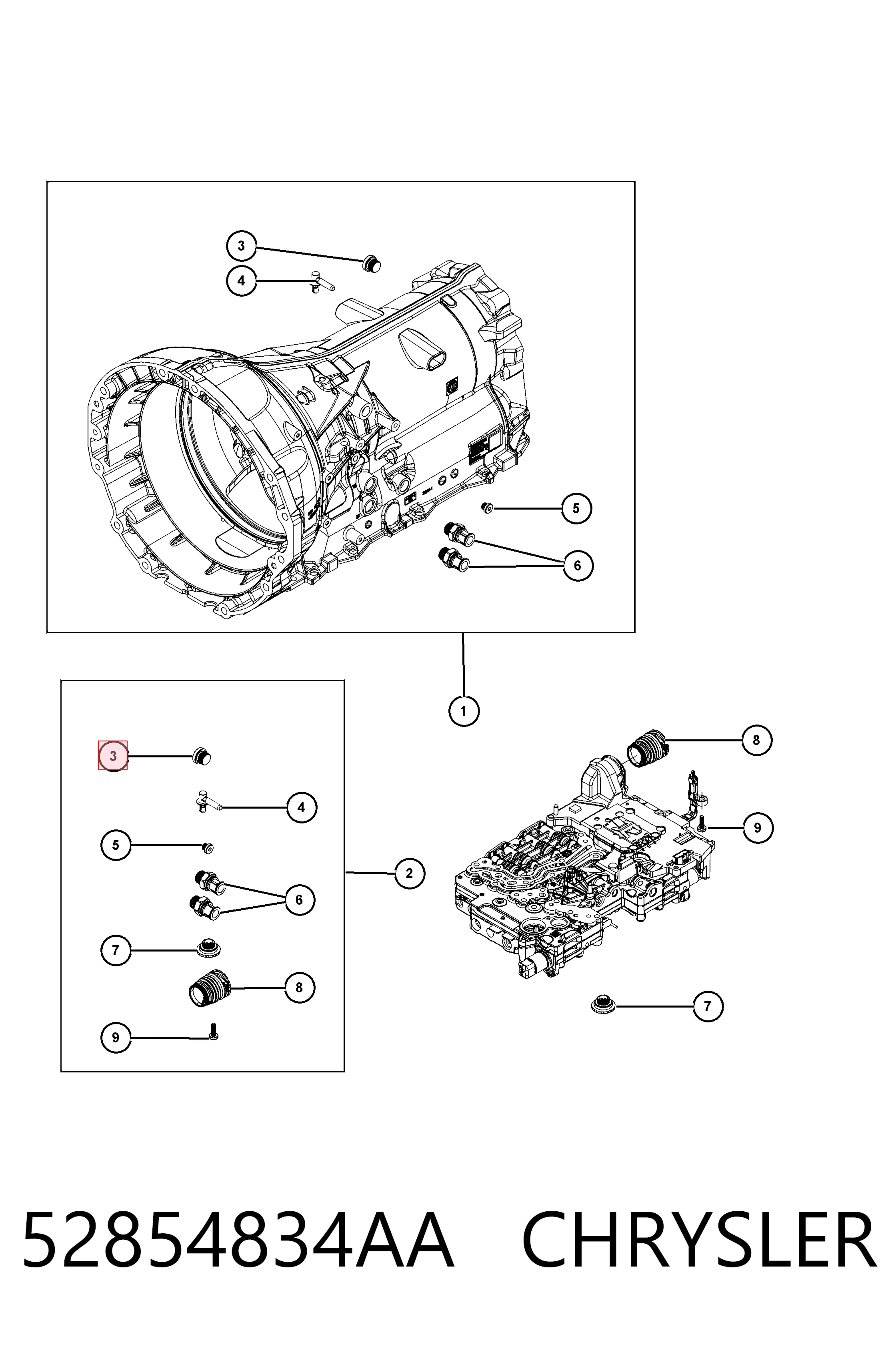 52854834AA Chrysler Cárter da Caixa Automática de Mudança