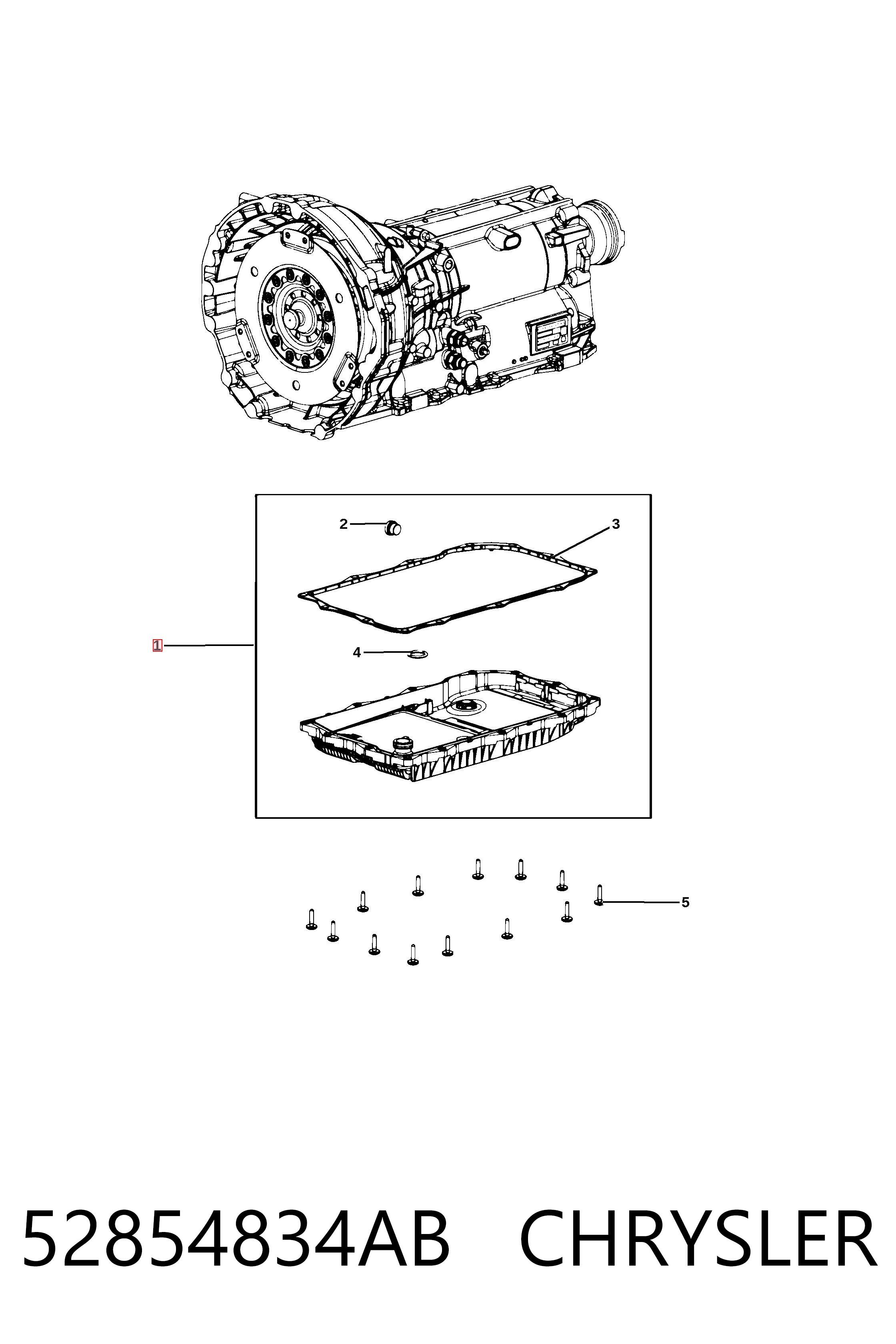52854834AB Chrysler Cárter da Caixa Automática de Mudança