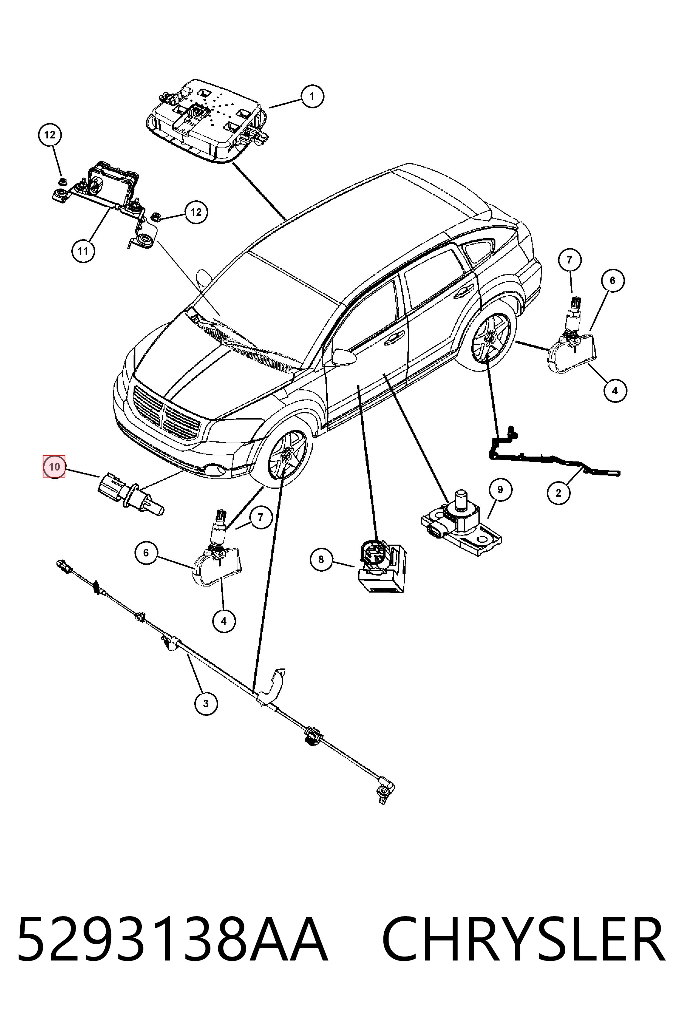 5293138AA Chrysler Sensor de temperatura da mistura de ar