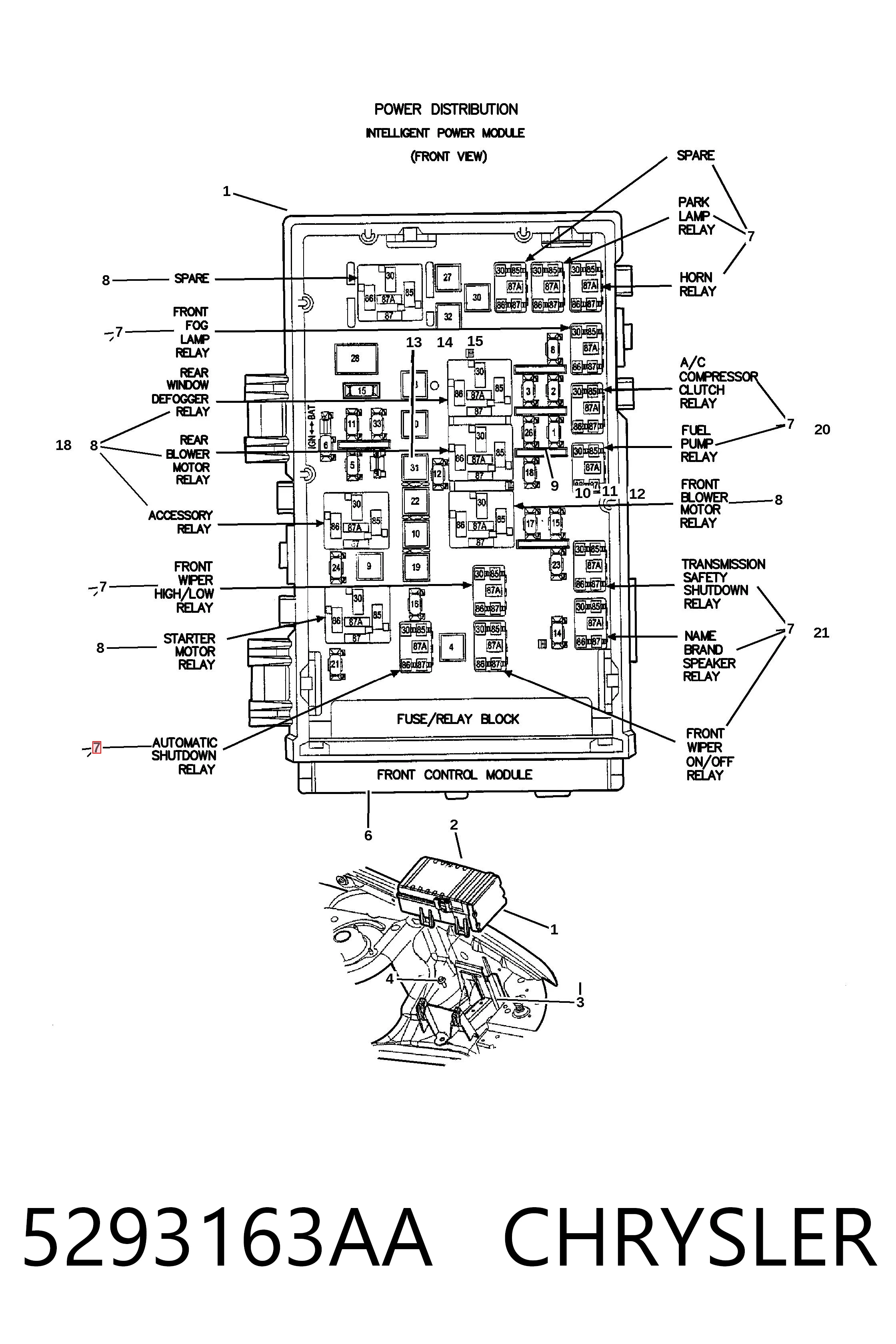 5293163AA Chrysler Relê das velas de incandescência