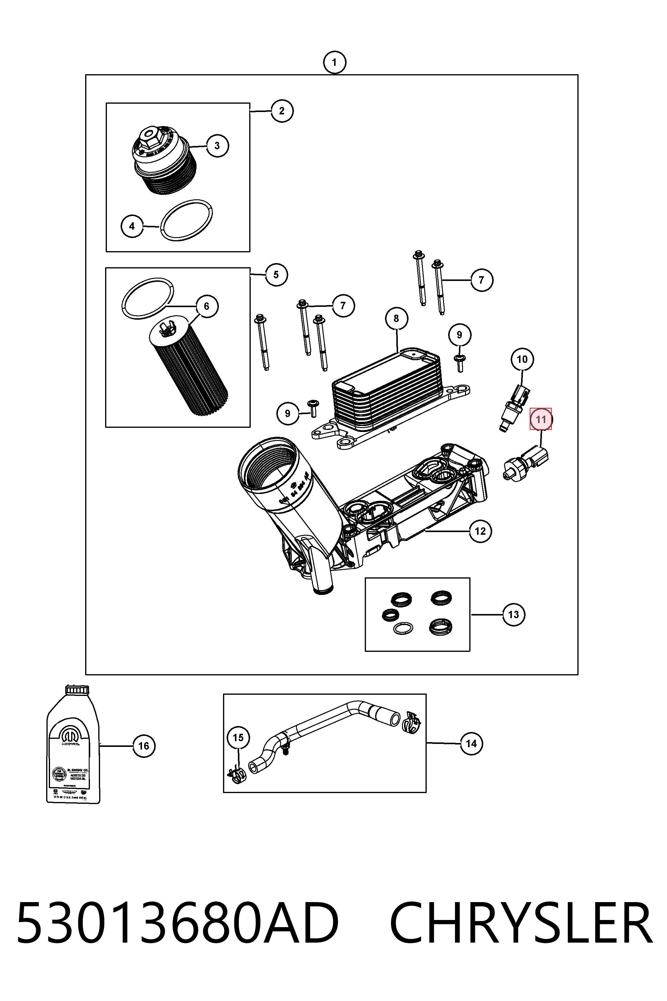  Sensor de pressão de óleo Dodge Journey SUV (2008 - 2020) 